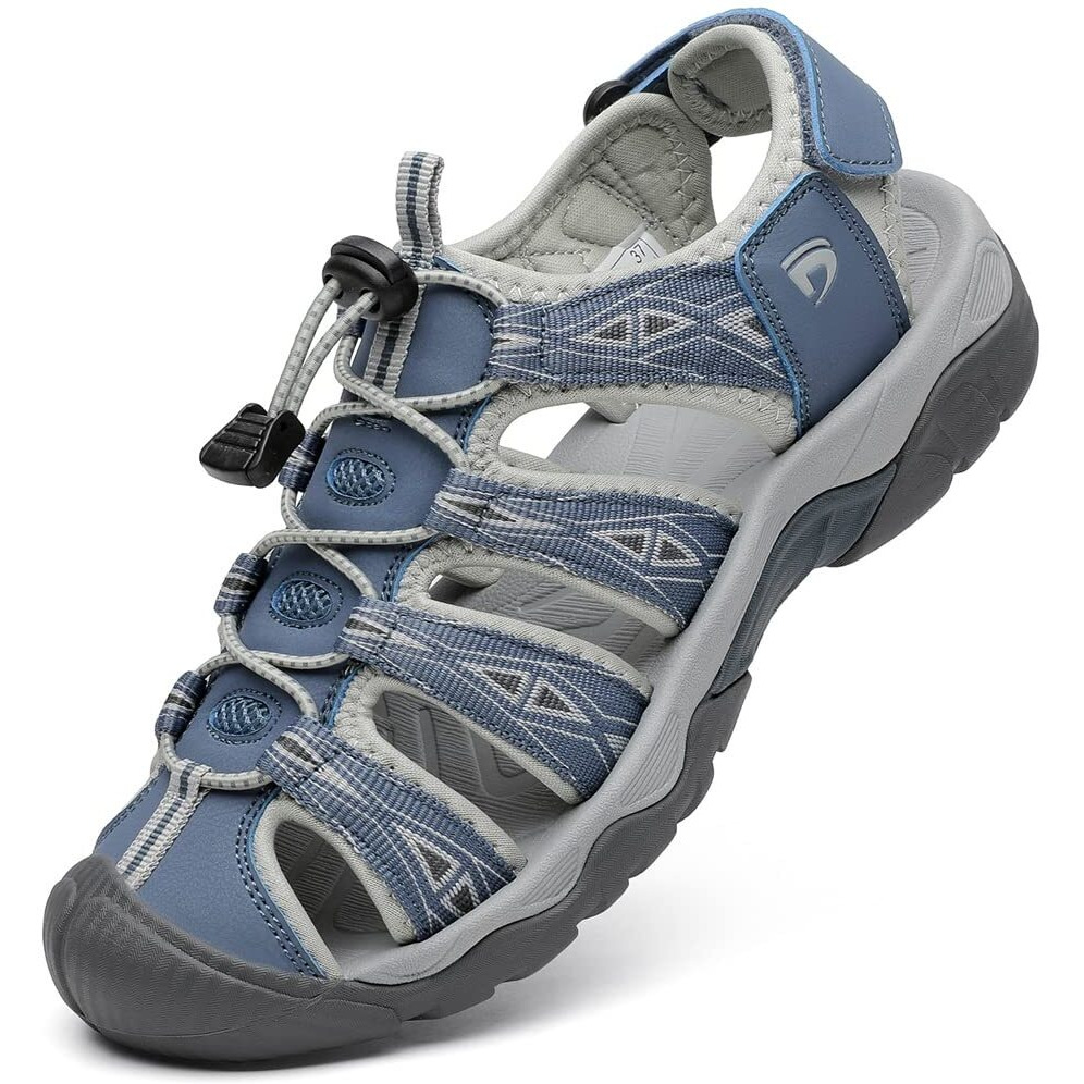 Dannto Women's Sport Hiking Sandals Closed Toe Outdoor Athletic Walking Sandal Lightweight Summer Water Shoes Blue Size 8.5