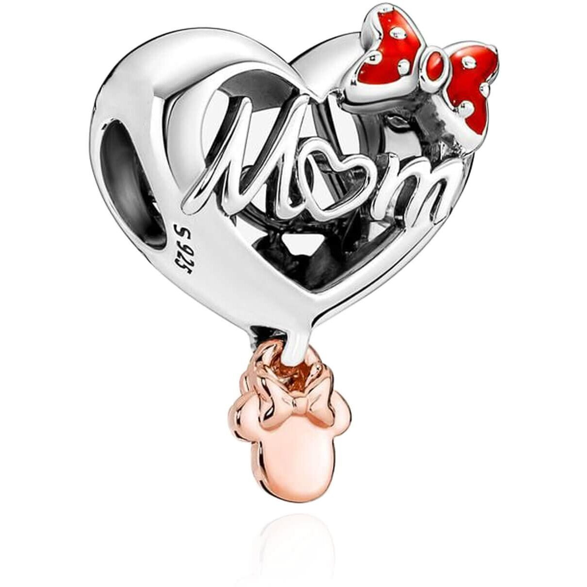 Valgacls Mini Mouse Mom Heart Charm 925 Sterling Silver Charms For Bracelets Necklace Valentine 's Day Mother 's Day Jewelry Gift For Womens Girls