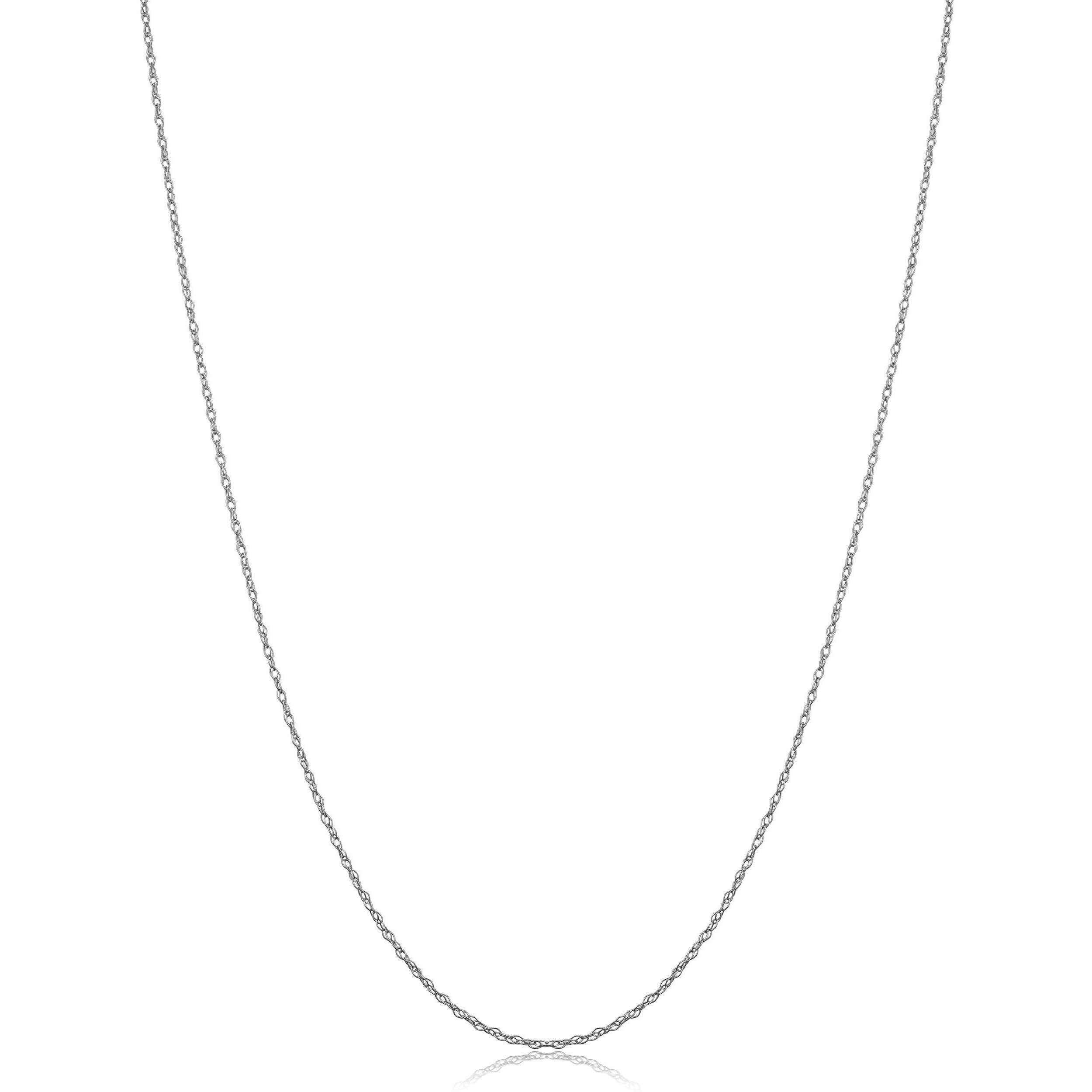 Kooljewelry 14K White Gold Rope Chain Pendant Necklace (0.7 Mm  20 Inch)