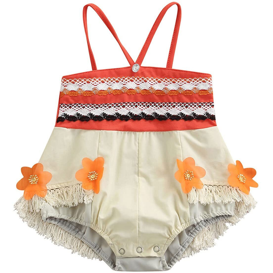 Sejardin Baby Girl Moana Fancy Dress Romper Sister Matching Ruffle Lace Outfits Costume (12-18 Months  Romper 1)