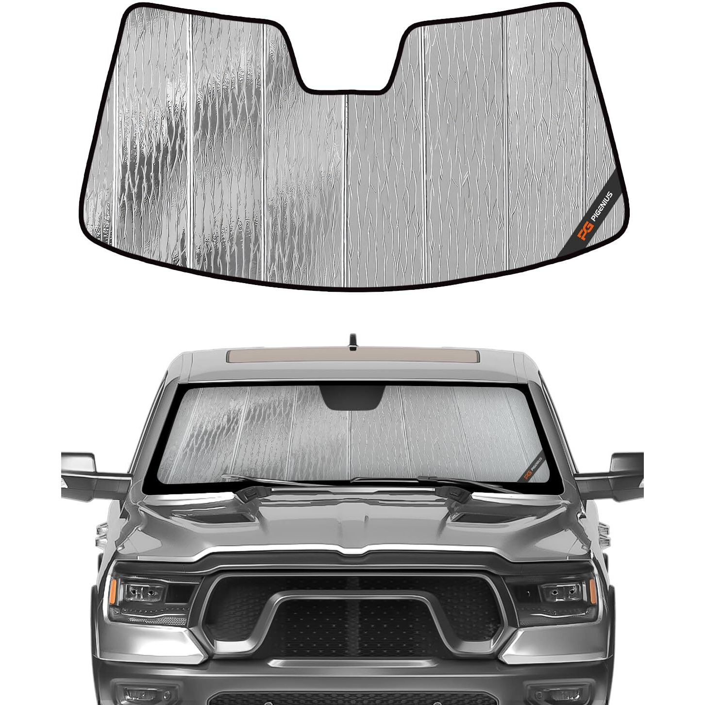 Pigenius Windshield Sun Shade For Ram 1500 2019-2025 With 10 Inch Wide Sensor - Astraguard