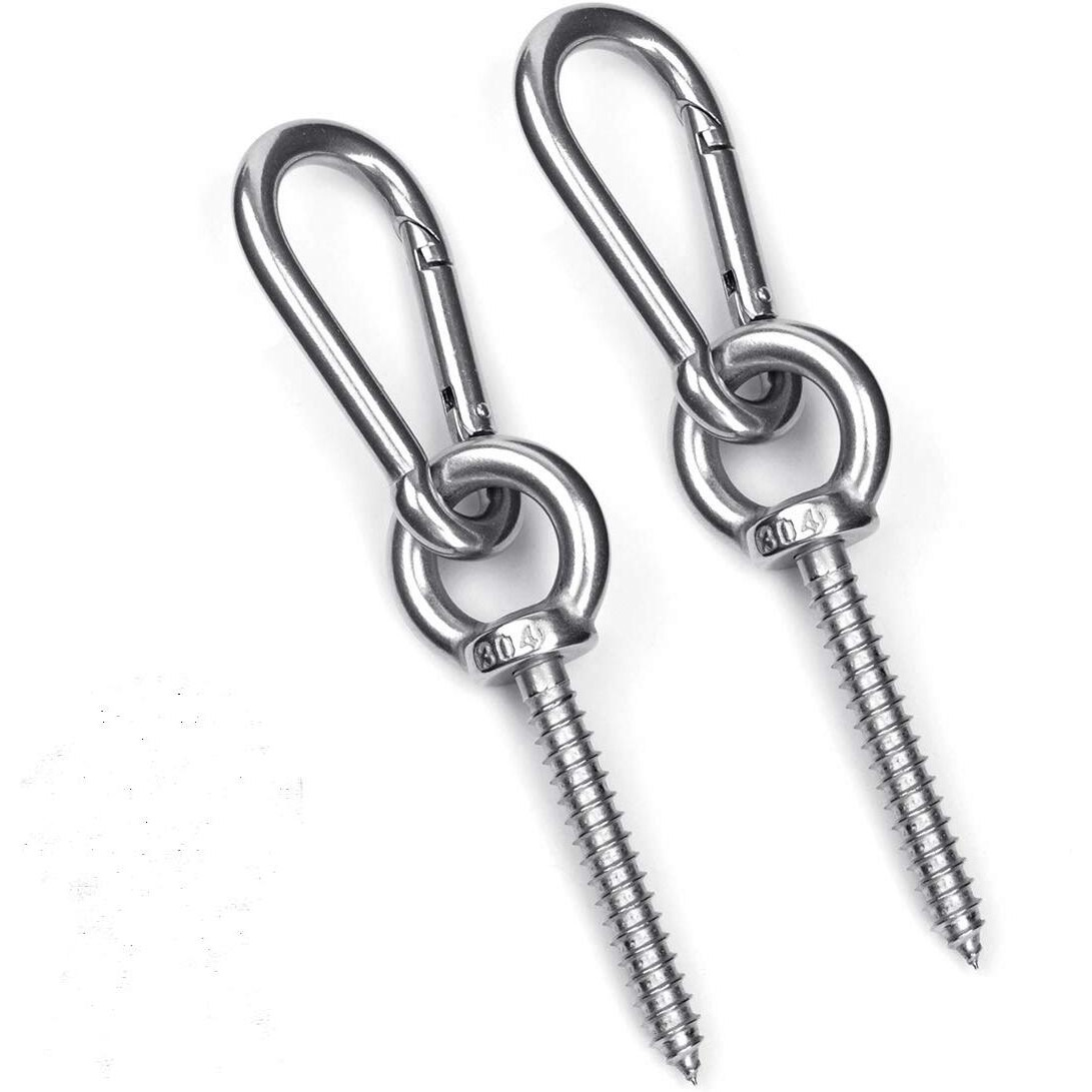 Hammock Hanging Kit  Load Capacity 1400 Lb  Stainless Steel Hammock Hook Carabiner Set For Yoga Hammock Swing Chair Indoor Outdoor Relaxation