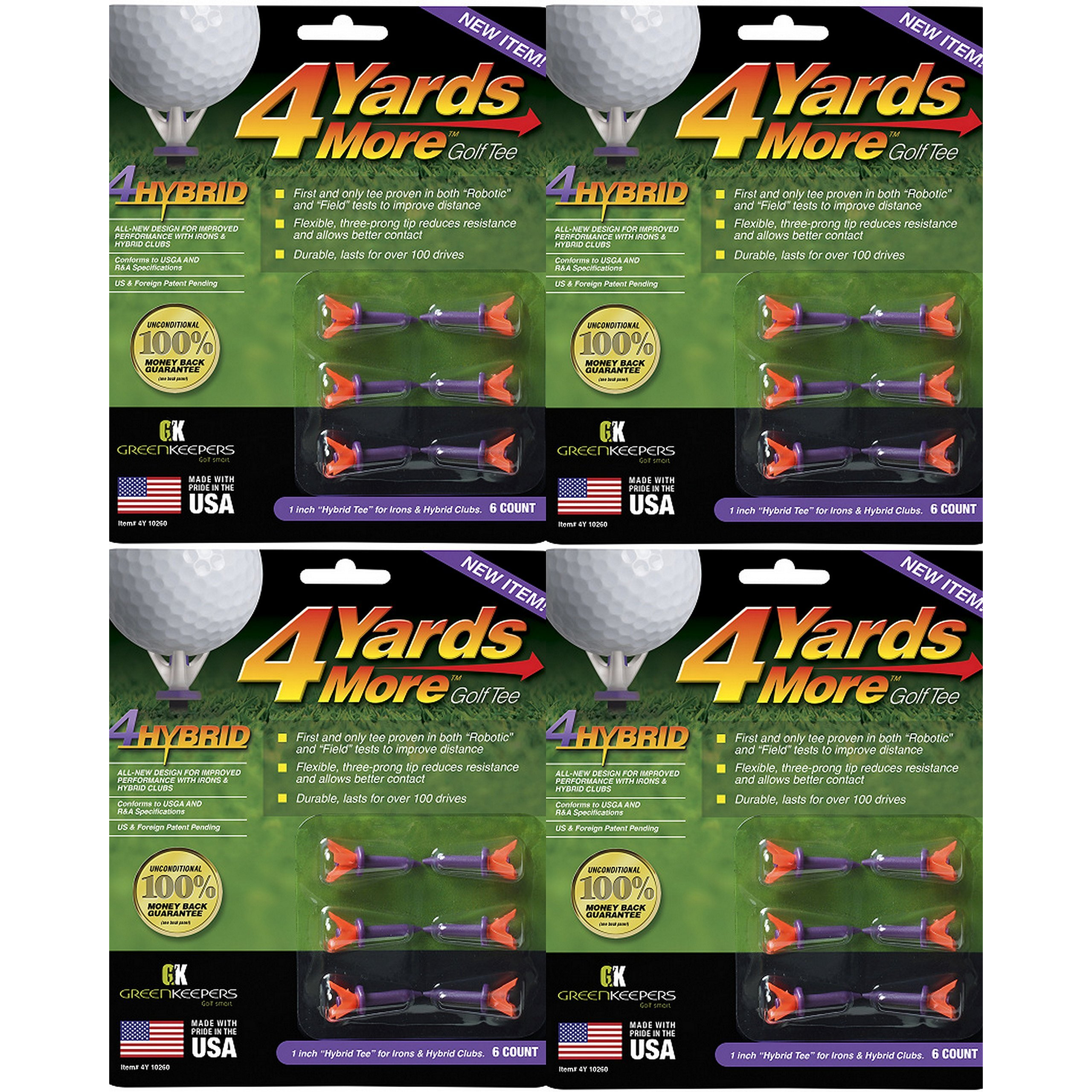 Sumabitar4 Yards More Golf Tees 1"" - Purple - 4 Packs Of 6 Tees - (11922)