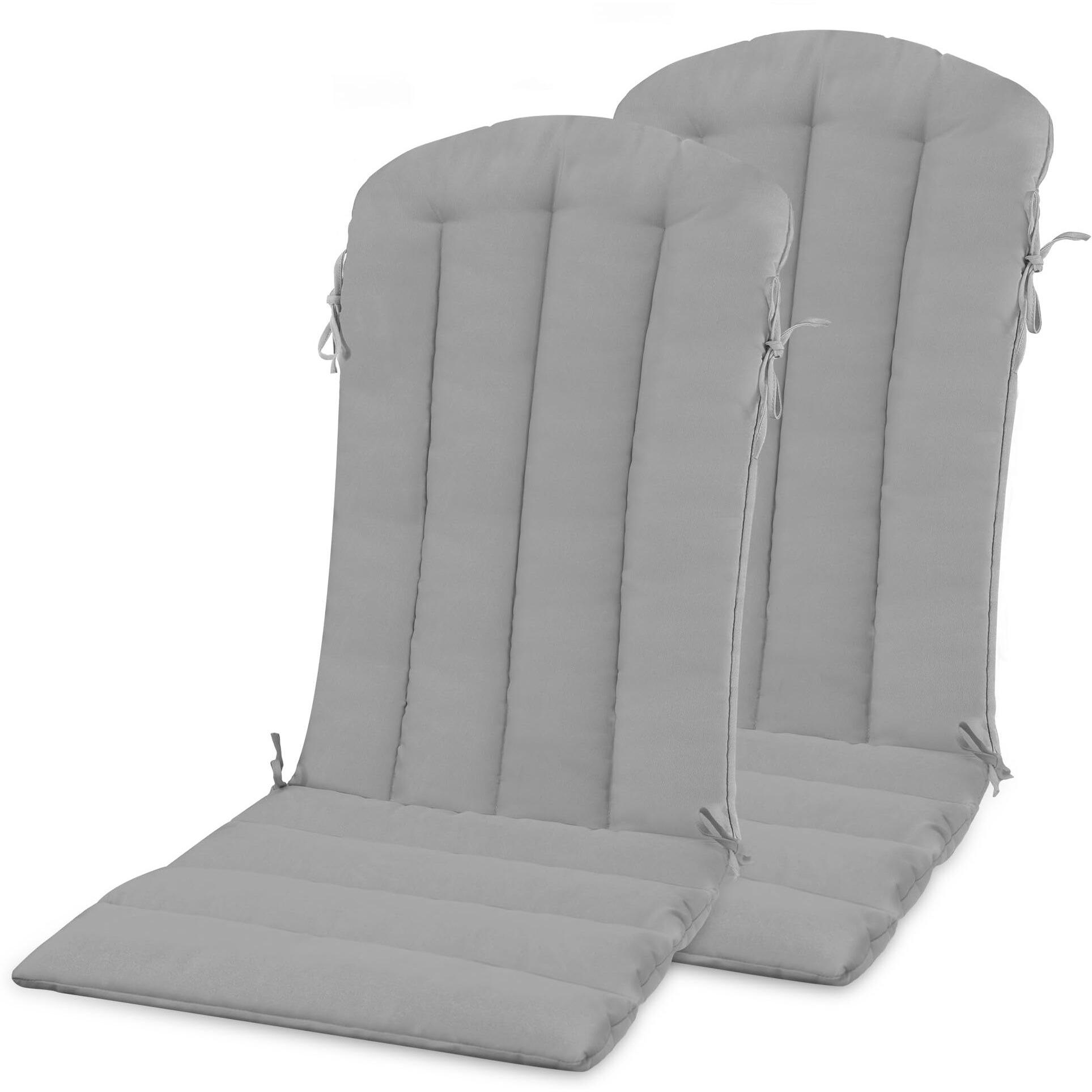 Yefu Adirondack Chair Cushion  Thin Rocking Chair Cushions With Straps Set Of 2  Folding Patio Chair Pad For Indoor And Outdoor  19.7X18.9X1.5 Inch  Gray