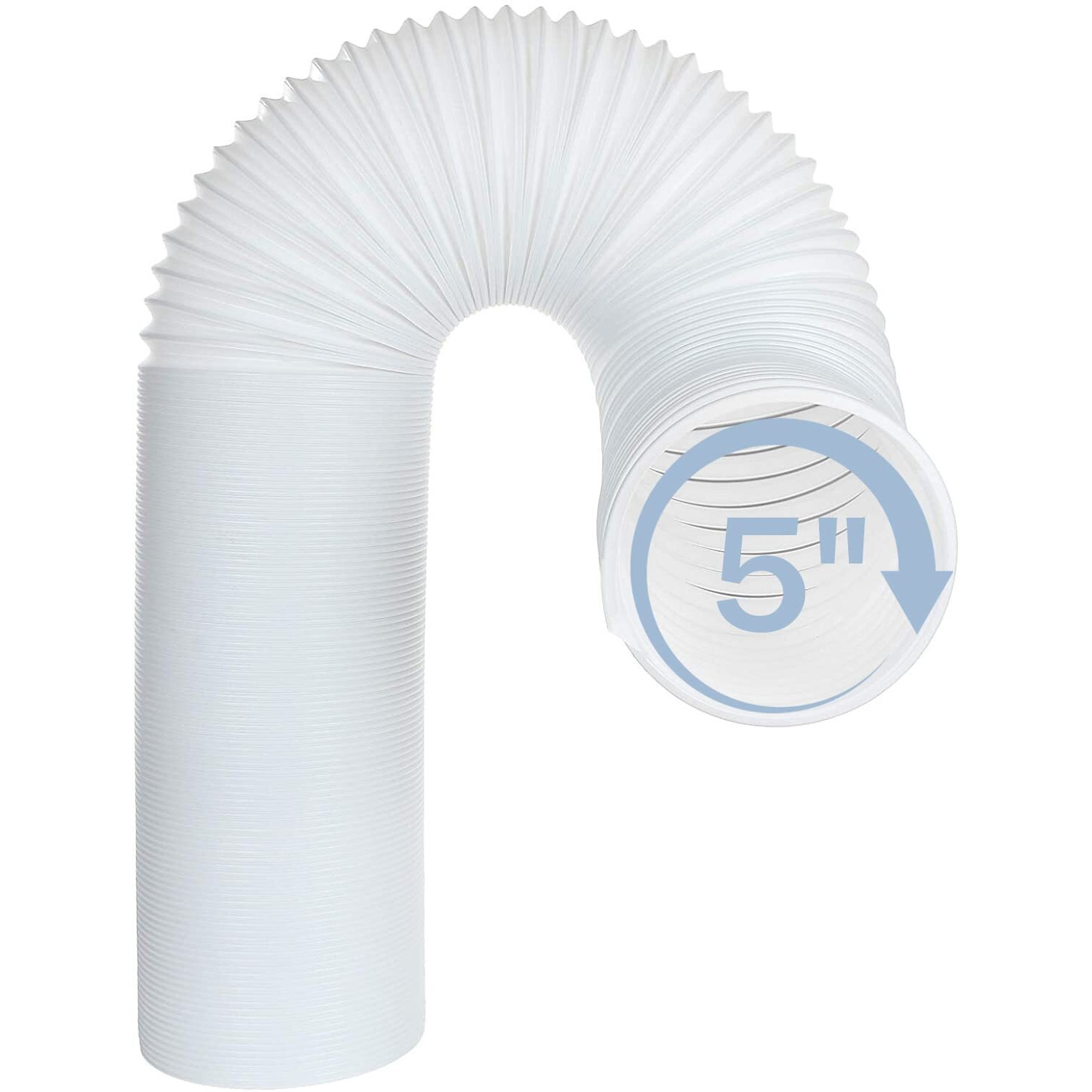 Portable Air Conditioner Universal Exhaust Hose 5 Inch Diameter 59"" Long Clockwise Thread Room Airconditioner Ac Vent Replacement Tube