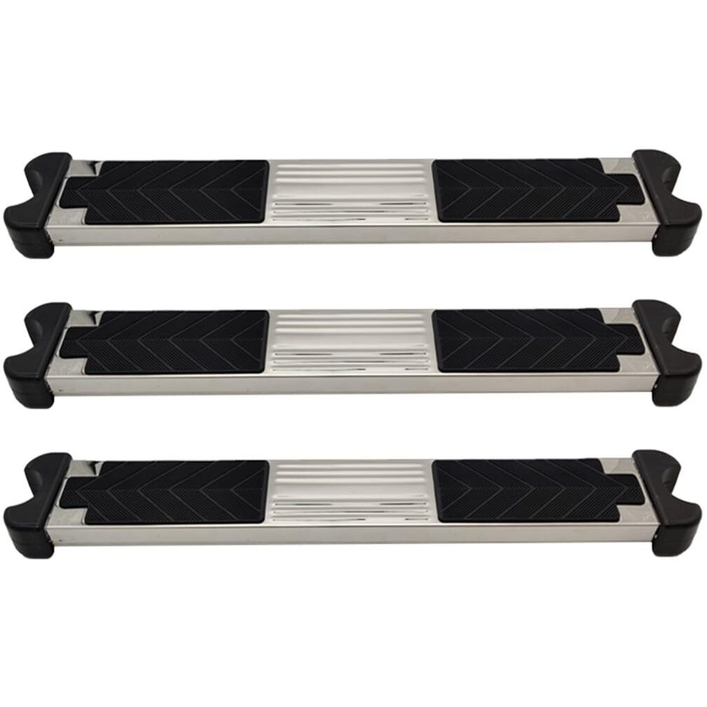 Poolzilla 3 Pack Pool Ladder Replacement Step  Stainless Steel Treaded Design  18.35"" X 1.9""