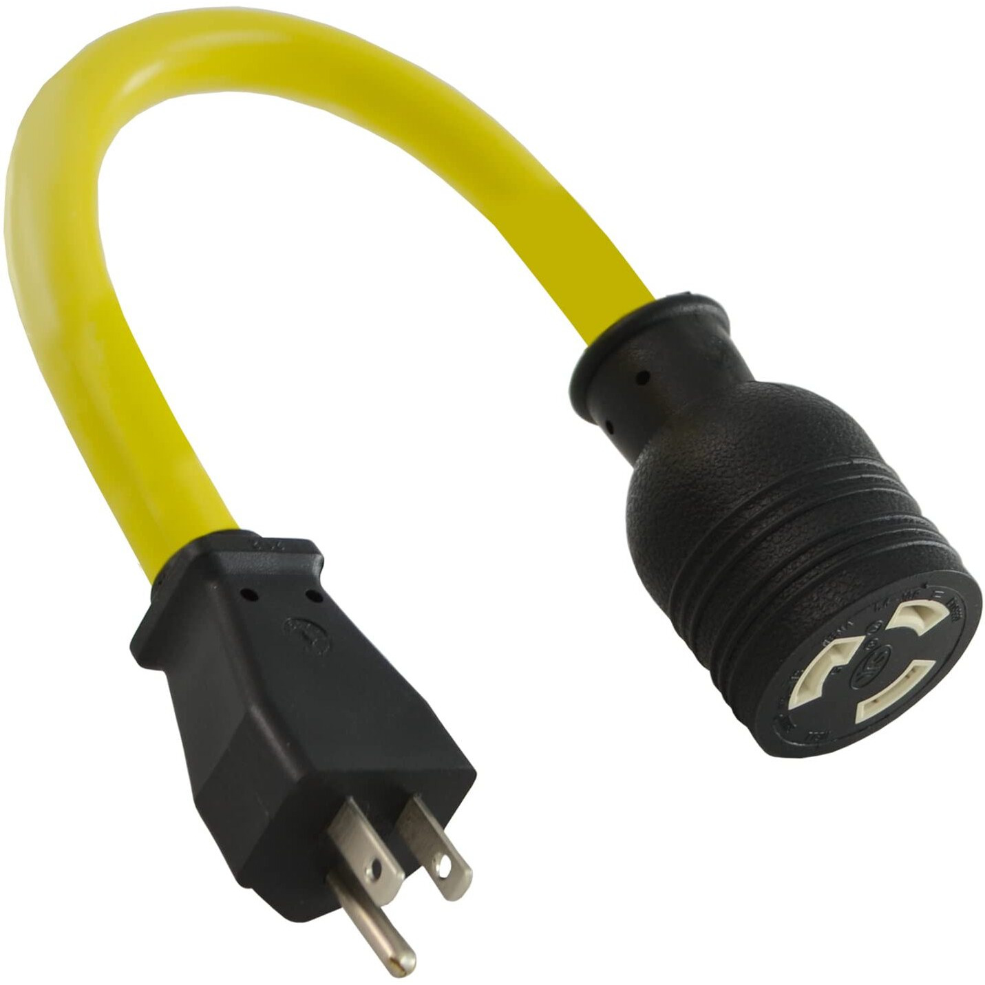 Conntek P515L530 1-Feet Generator Adapter 15-Amp U.S Plug To 30-Amp Locking Female Connector L5-30R   Yellow
