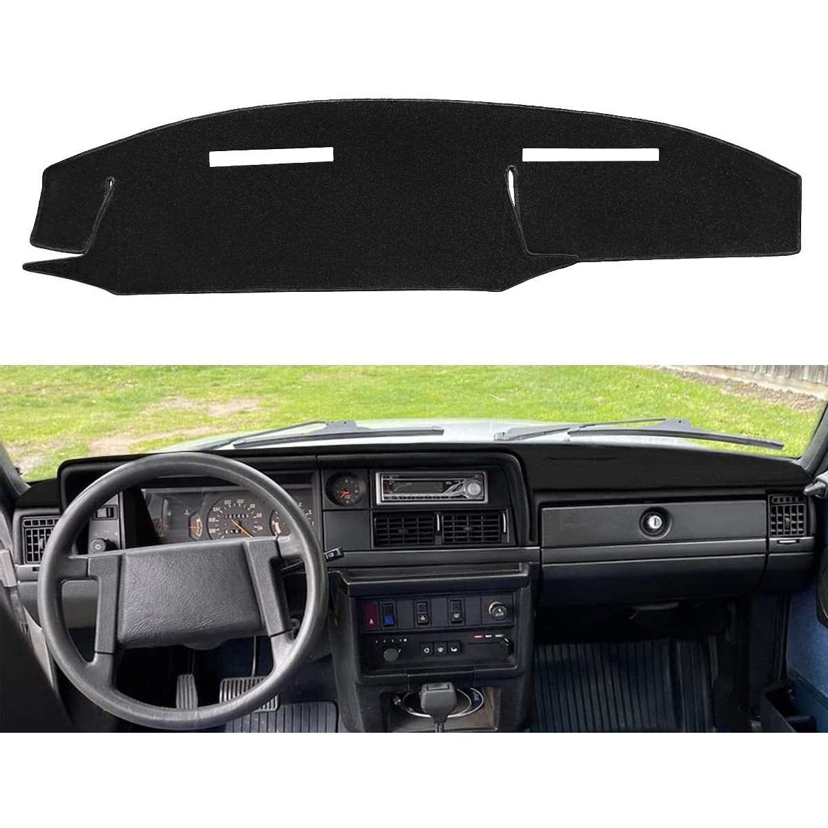Dash Cover Mat Custom Fit For 1981-1993 Volvo 240 242 244 245 262 264 265  Dashboard Cover Pad Carpet Protector (Black) F62