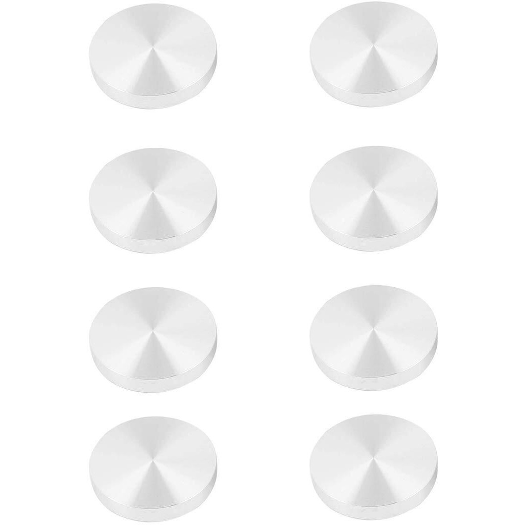 Rannb 2-Inch Dia Aluminum Disc M8 Round Glass Table Top Disc Hardware - 8Pcs