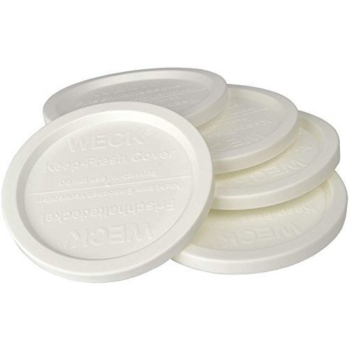 Weck Large Jar 5 Pack Keep Fresh Plastic Lids  5 Pack (Large  4""  100Mm Opening) Fits Models 738  739  740  741  742  743  744  745  776  748  974