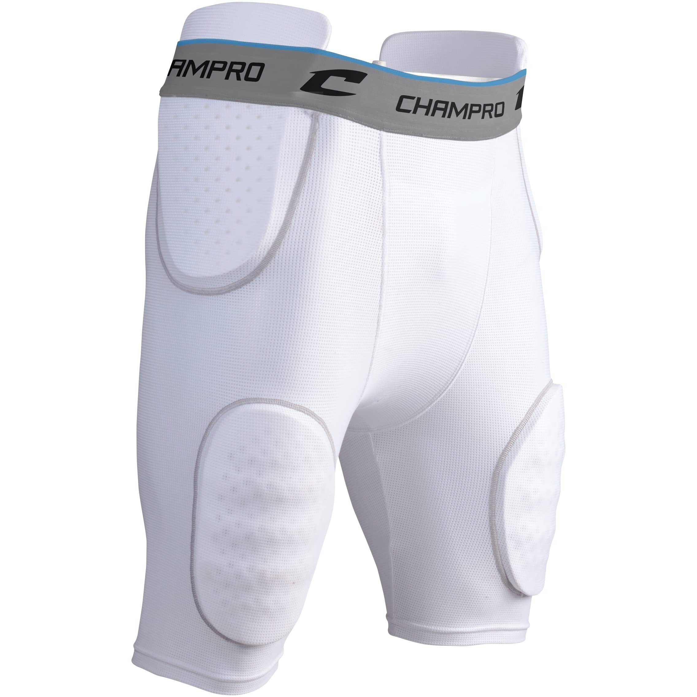 Champro Formation 5-Pad Integrated Football Girdle  White  Grey  Adult Large (Fpgu18)