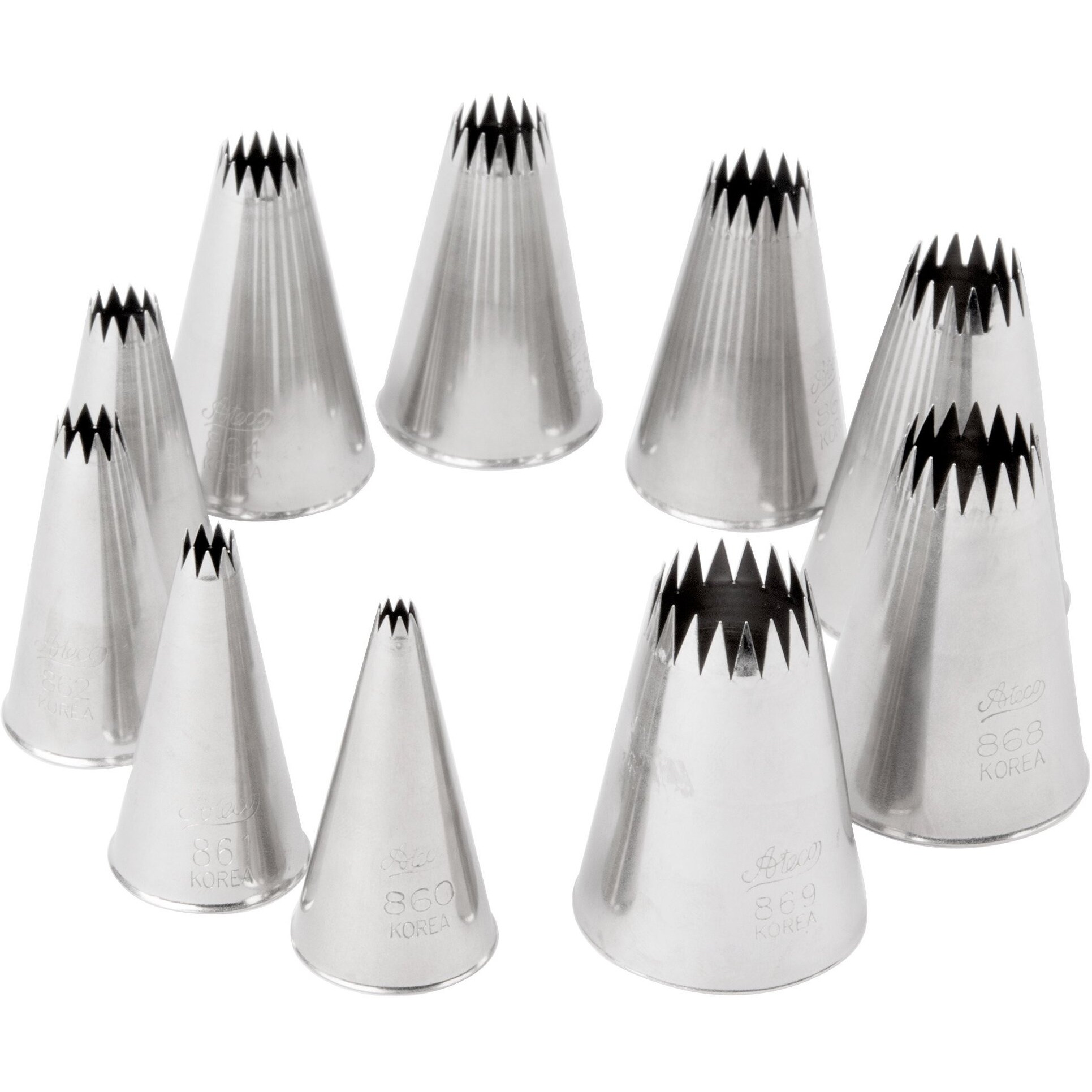 Ateco 870 - French Star Pastry Tips Set (860-869)