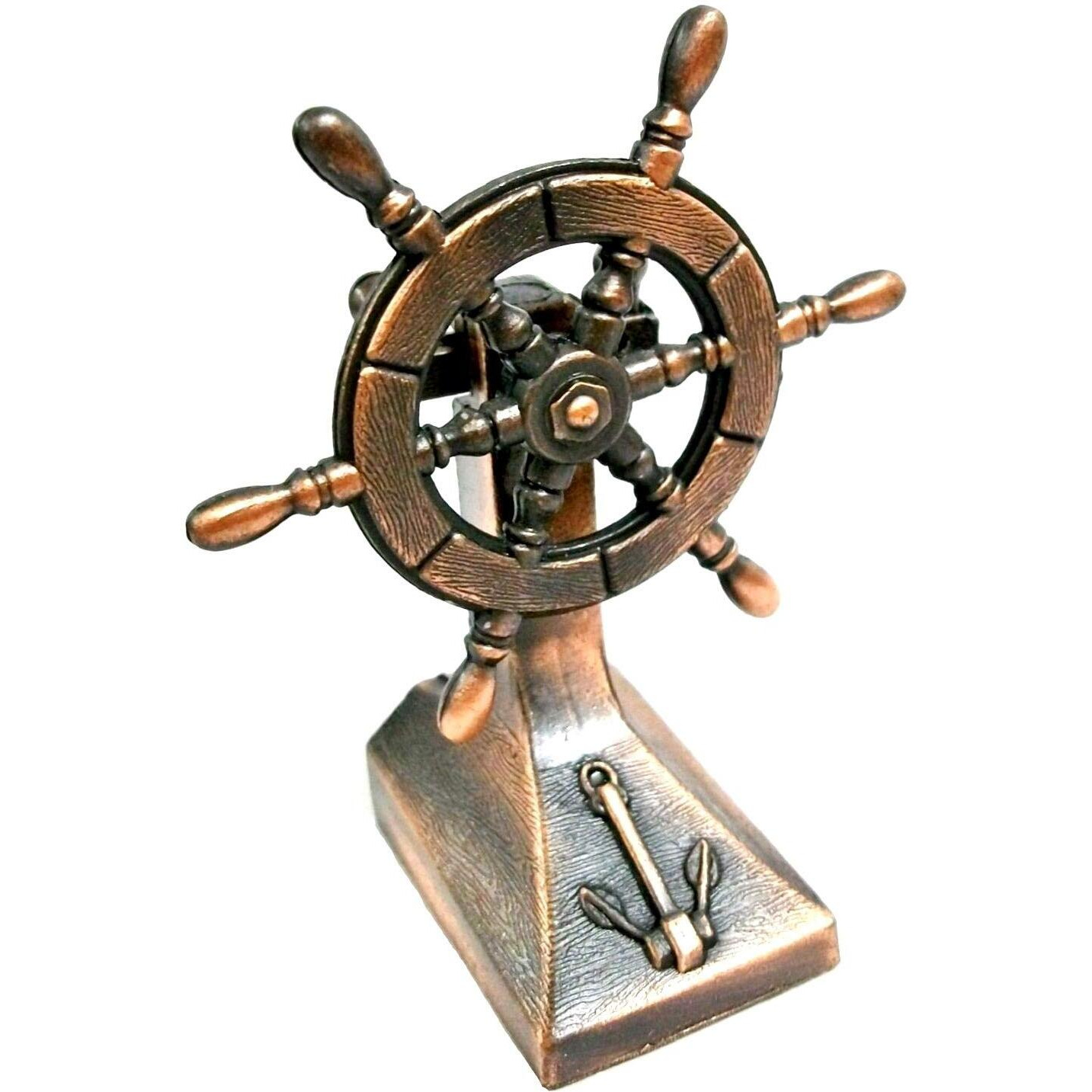 Old Time Ship Steering Wheel Die Cast Metal Collectible Pencil Sharpener