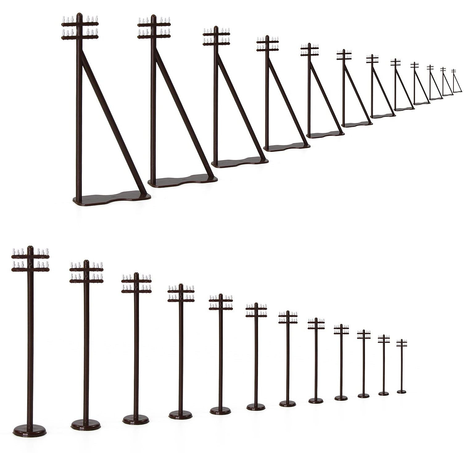 24Pcs Model N Scale 1160 Power Pole Telegraph Telephone Poles Railroad Diorama (Style B)