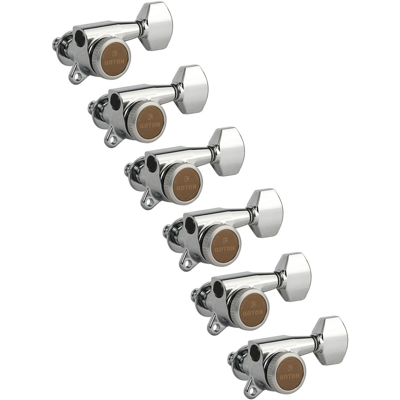 Gotoh Magnum Lock-Trad 6-In-Line Guitar Tuners  Chrome