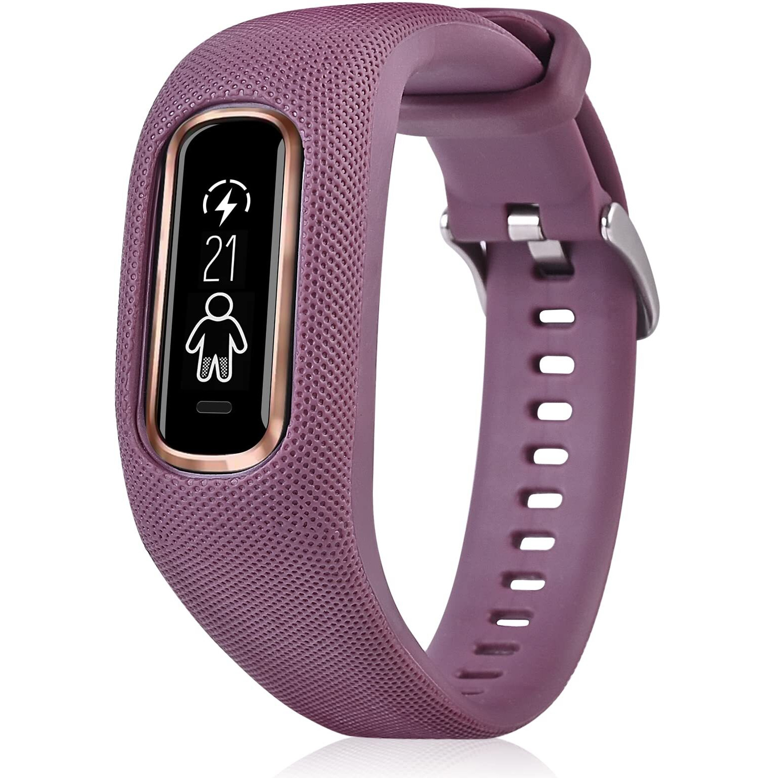 C2D Joy Strap Tpu Wristband Compatible With Garmin Vivosmart 4  Activity And Fitness Tracker (Berry) Large