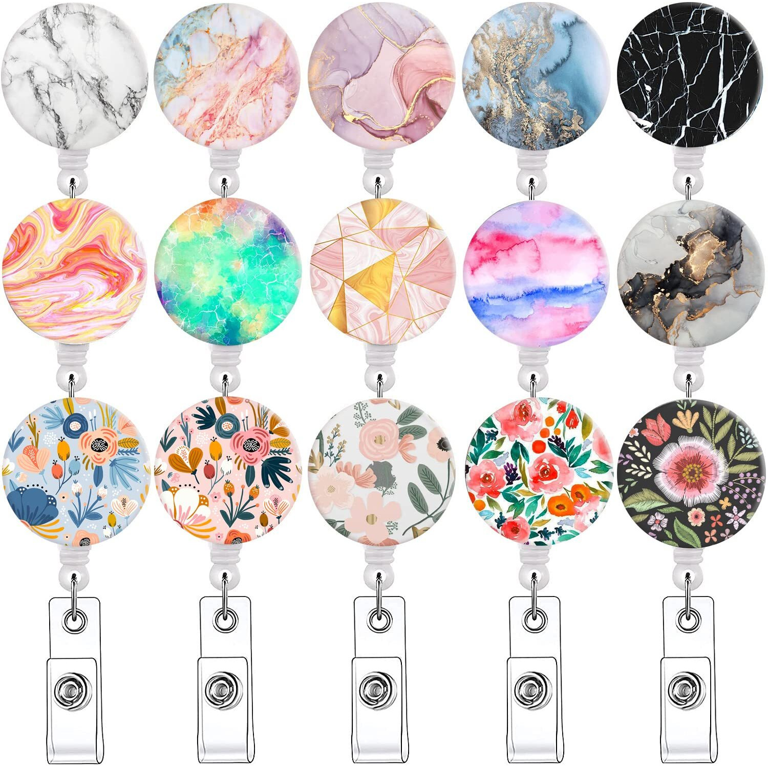 Badge Reel  Retractable Nurse Badge Holder With Alligator Clip Id Name Card Badge Clip For Office Student Doctor Nurse (3Pack Dolphin)