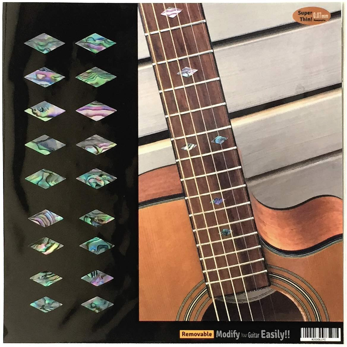 Fretboard Markers Inlay Stickers Decals For Guitar  Bass & Ukulele - Traditional Diamonds - Abalone Mix