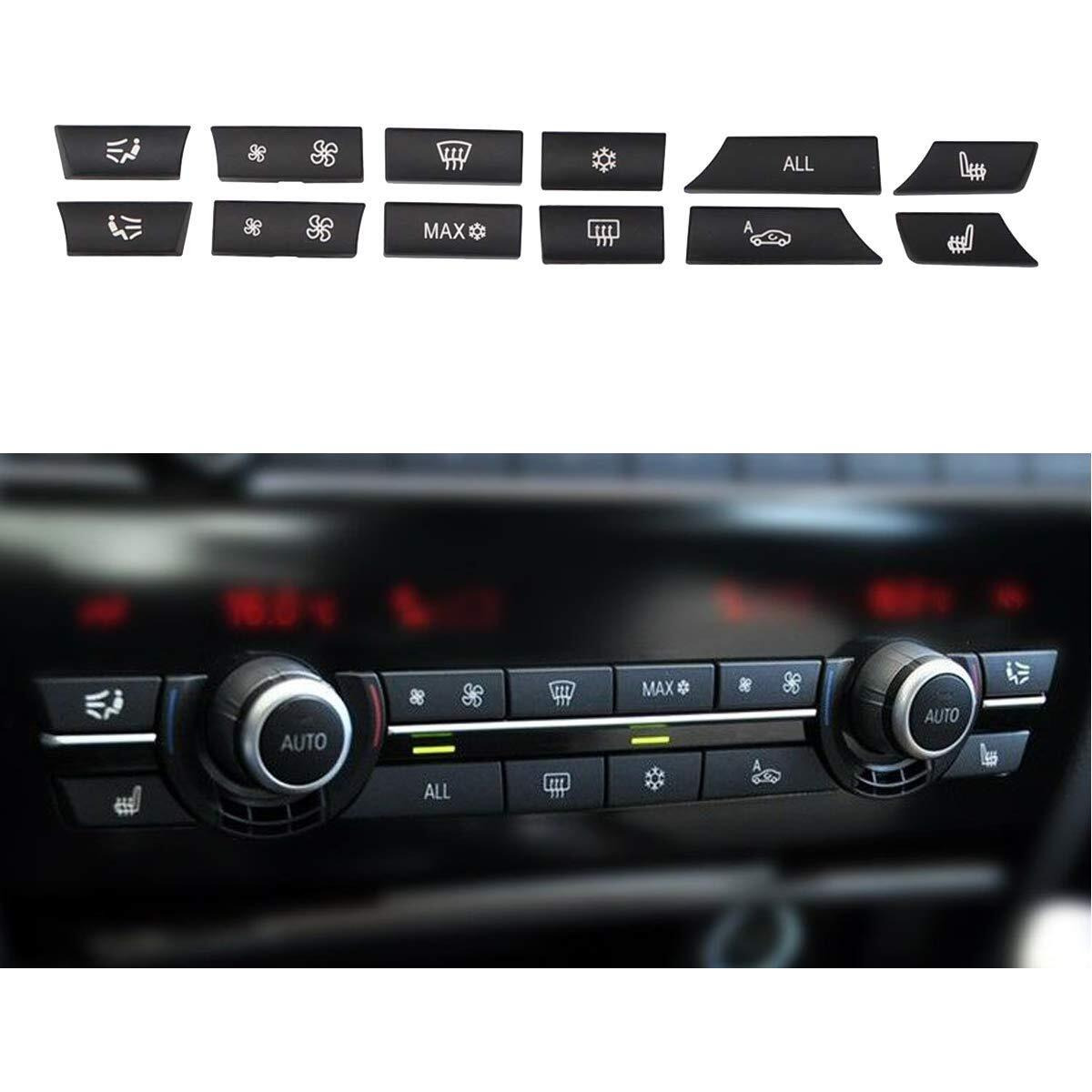 Motoku Set Of 12 Air Conditioning A/C Heater Button Key Caps Switch Cover Repair Kit For Bmw 5 6 7 F10 F01 F12 61319313923 931392