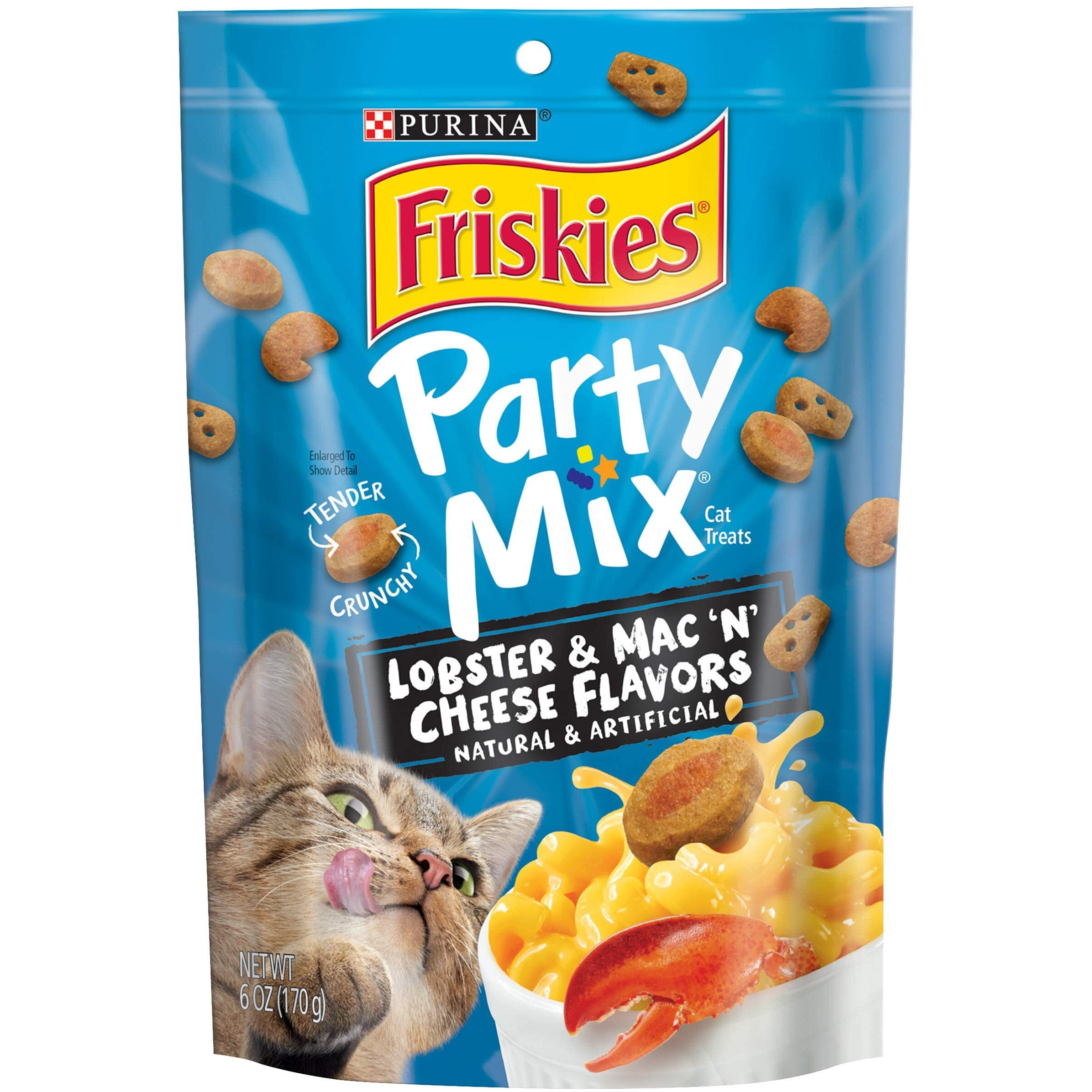 Friskies Purina Party Mix Lobster & Mac N Cheese Flavors (1-6 Oz Bag)