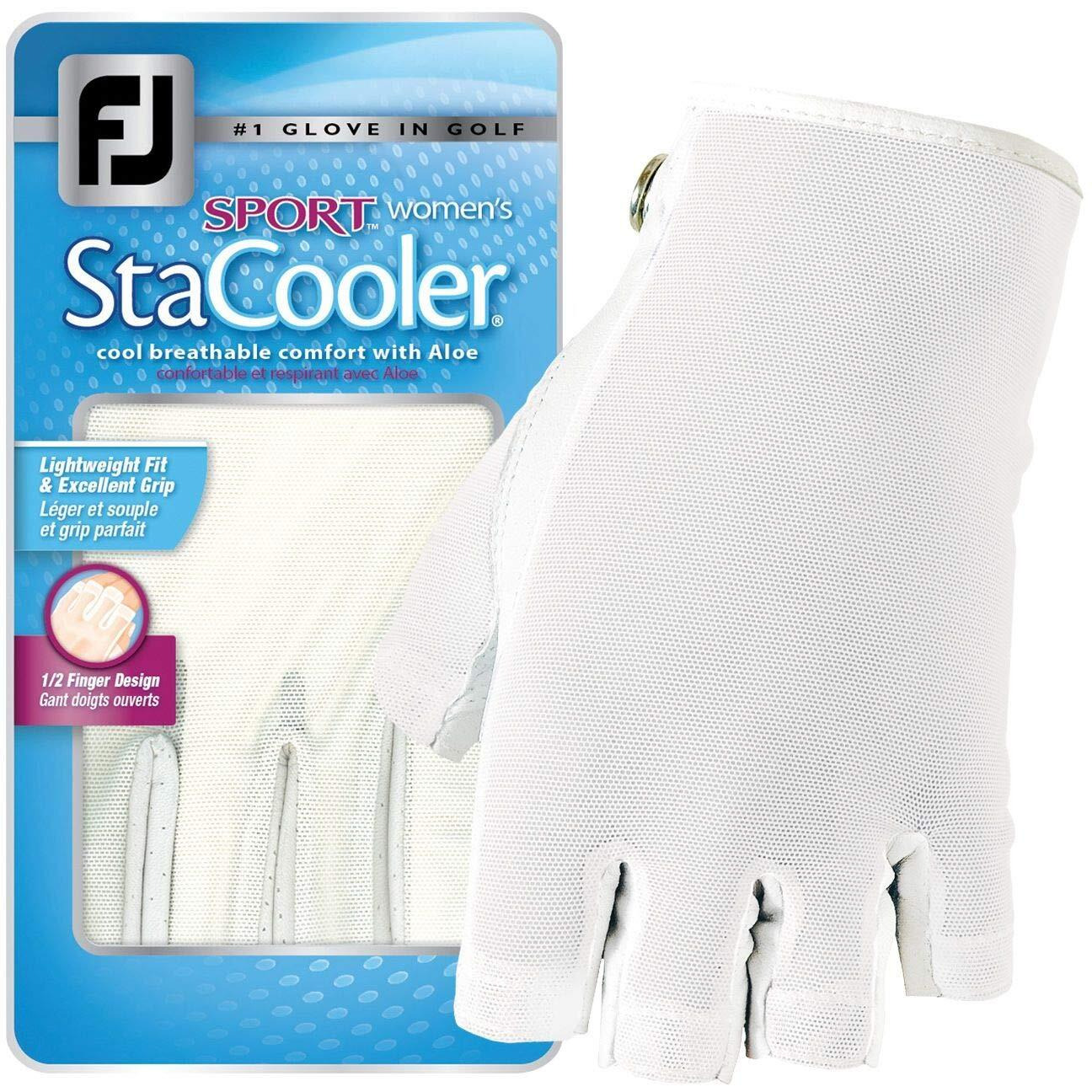 Footjoy Women's Stacooler Sport Golf Glove  White Medium  Worn On Left Hand