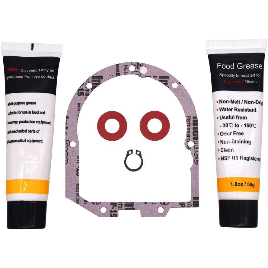 4162324 Kitchen Mixer Transmission Case Gasket  For Kitchenaid Mixers K45  K5  Ksm90  Ksm150  With 1.8 Oz 2 X Food Grade Grease - Nsf-H1 Accredited.