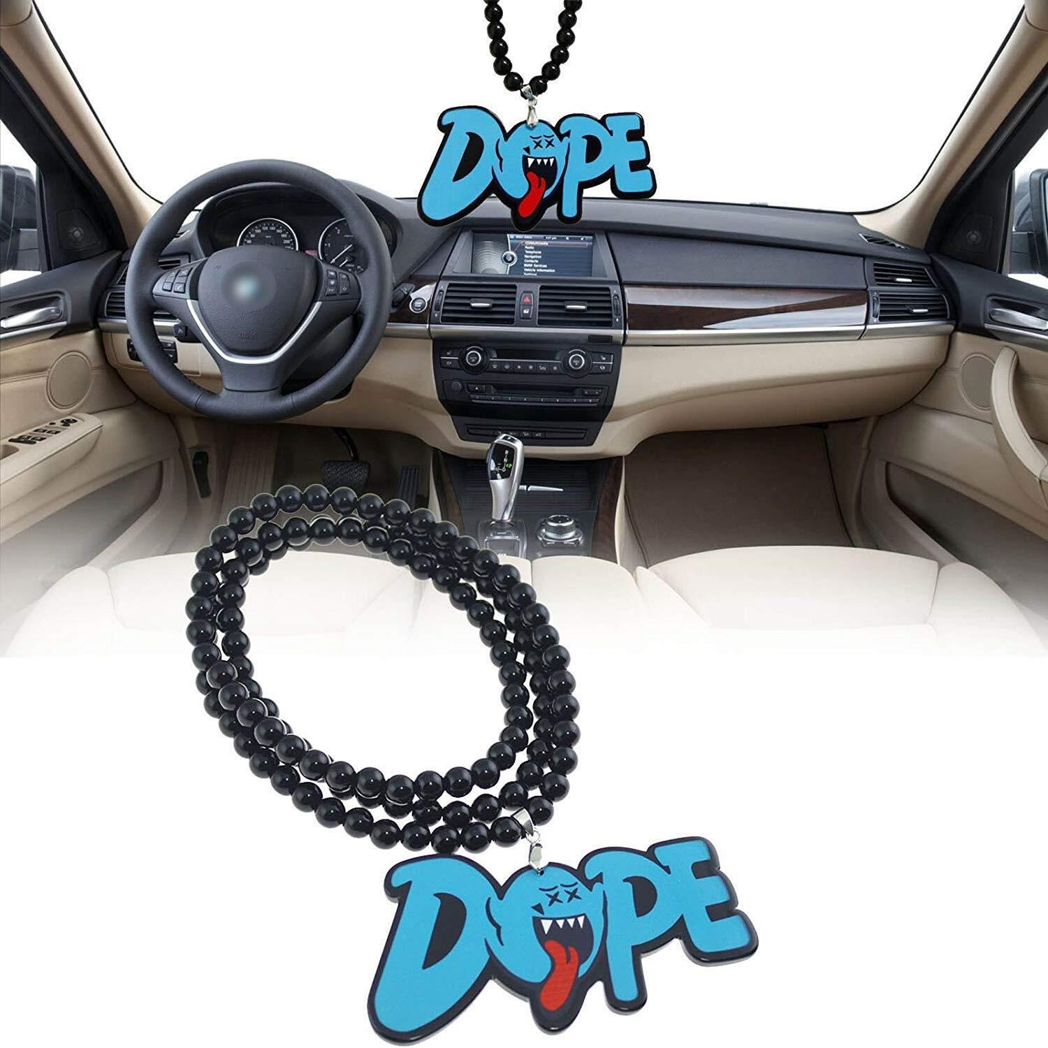 Xotic Tech Mario Ghost Dope Tongue Rearview Mirror Hanging Charm Dangling Beaded Pendant For Car Decoration Mario Ghost Dope Tongue