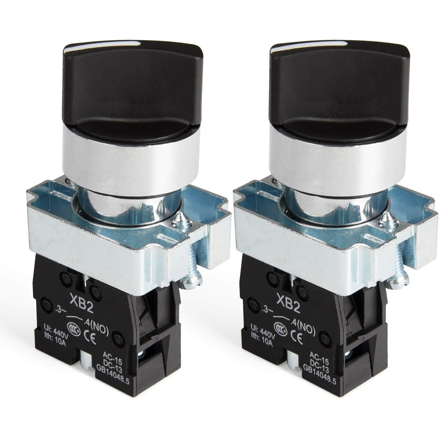 Apiele (Pack Of 2)22Mm 2 Position Selector Switch Momentary1No Xb2-10X/22 (2 Position Momentary)