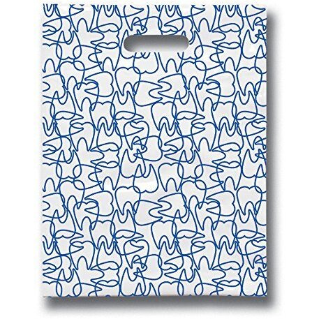 Practicon 11096100 Molar Mix-Up Scatter Print Bags  8"" X 10"" (Pack Of 100)