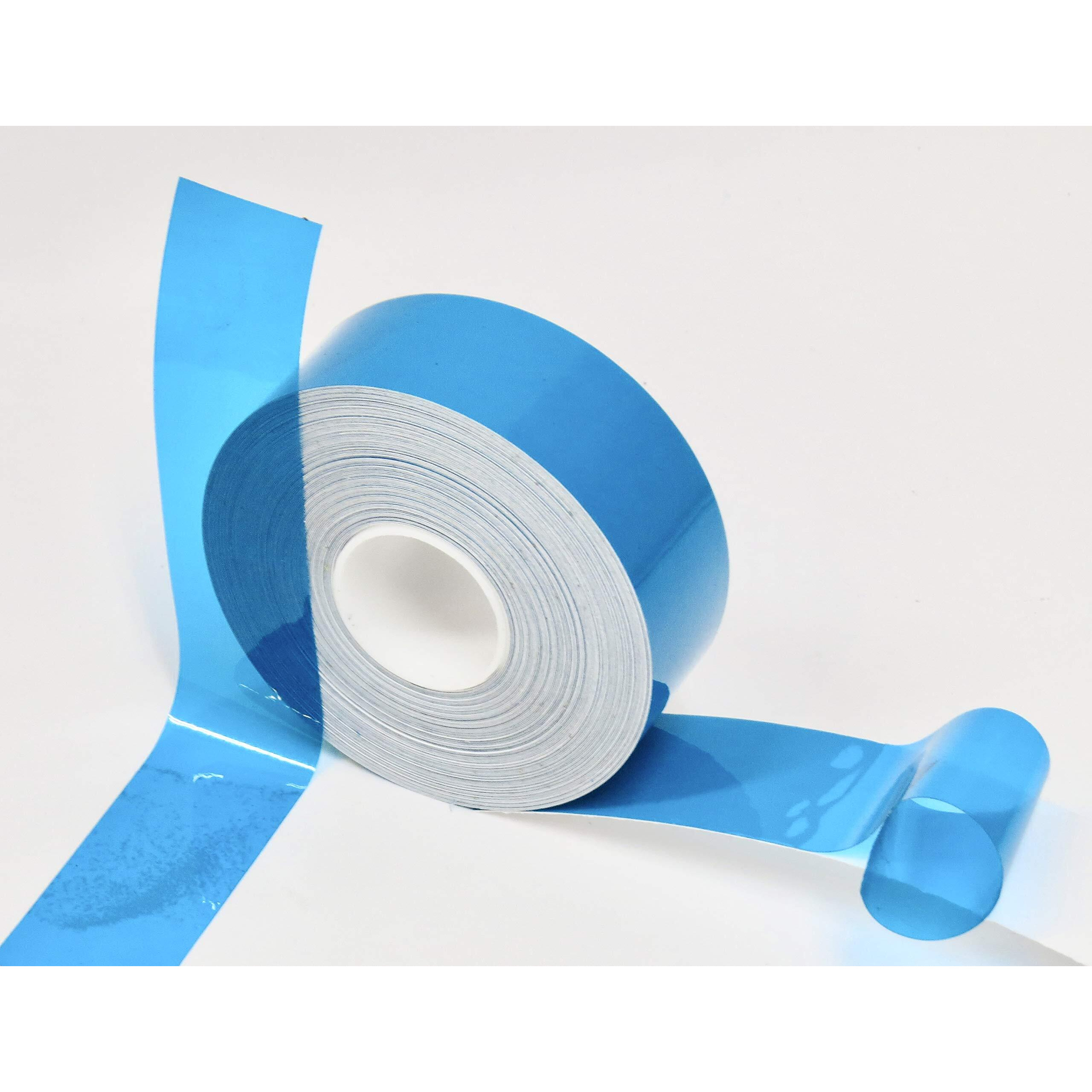 Transparent Vinyl Tape With Self-Adhesive. (1 Inch X 50 Ft  Light Blue)
