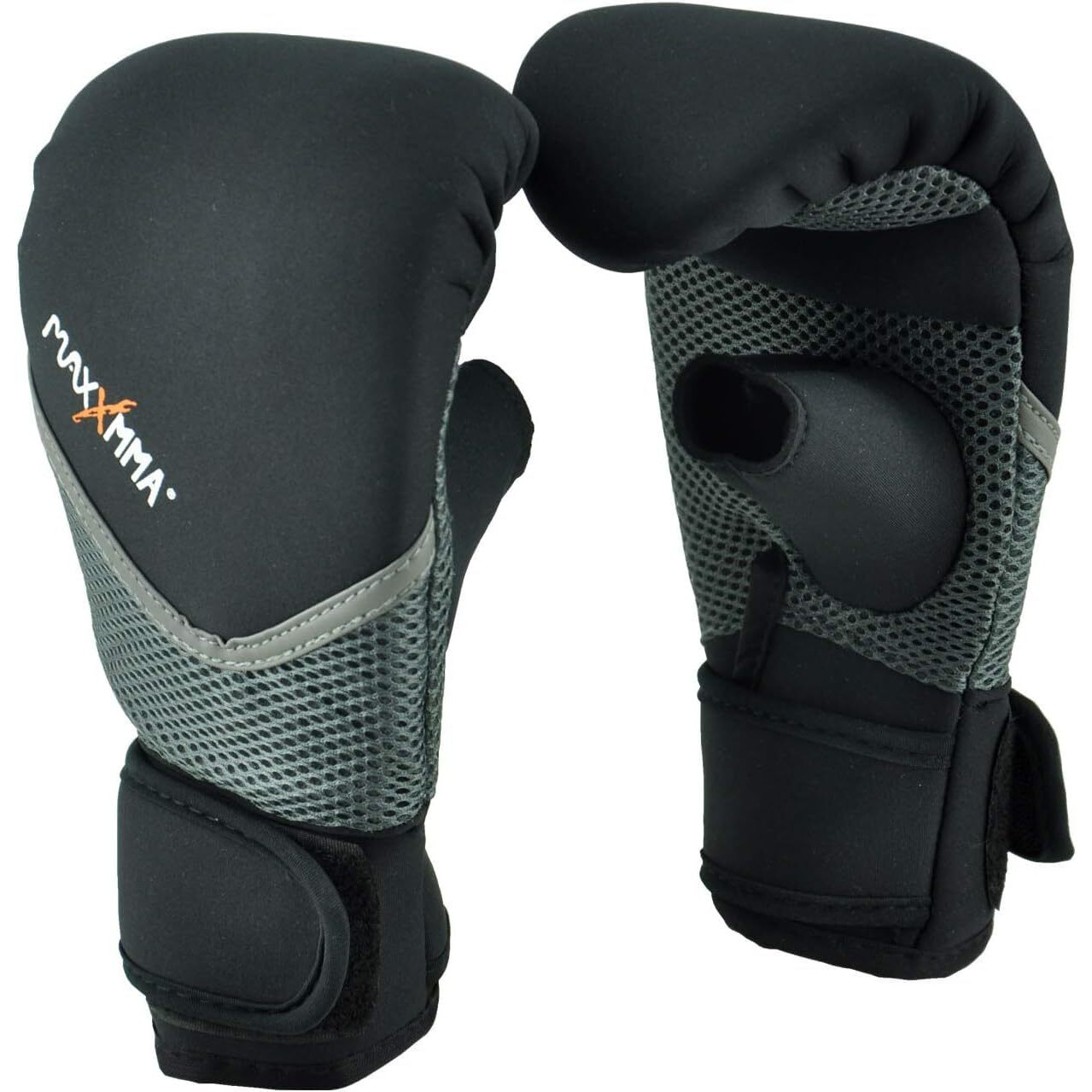 Maxxmma Neoprene Washable Heavy Bag Gloves - Boxing Punching Training (Black  L/Xl)