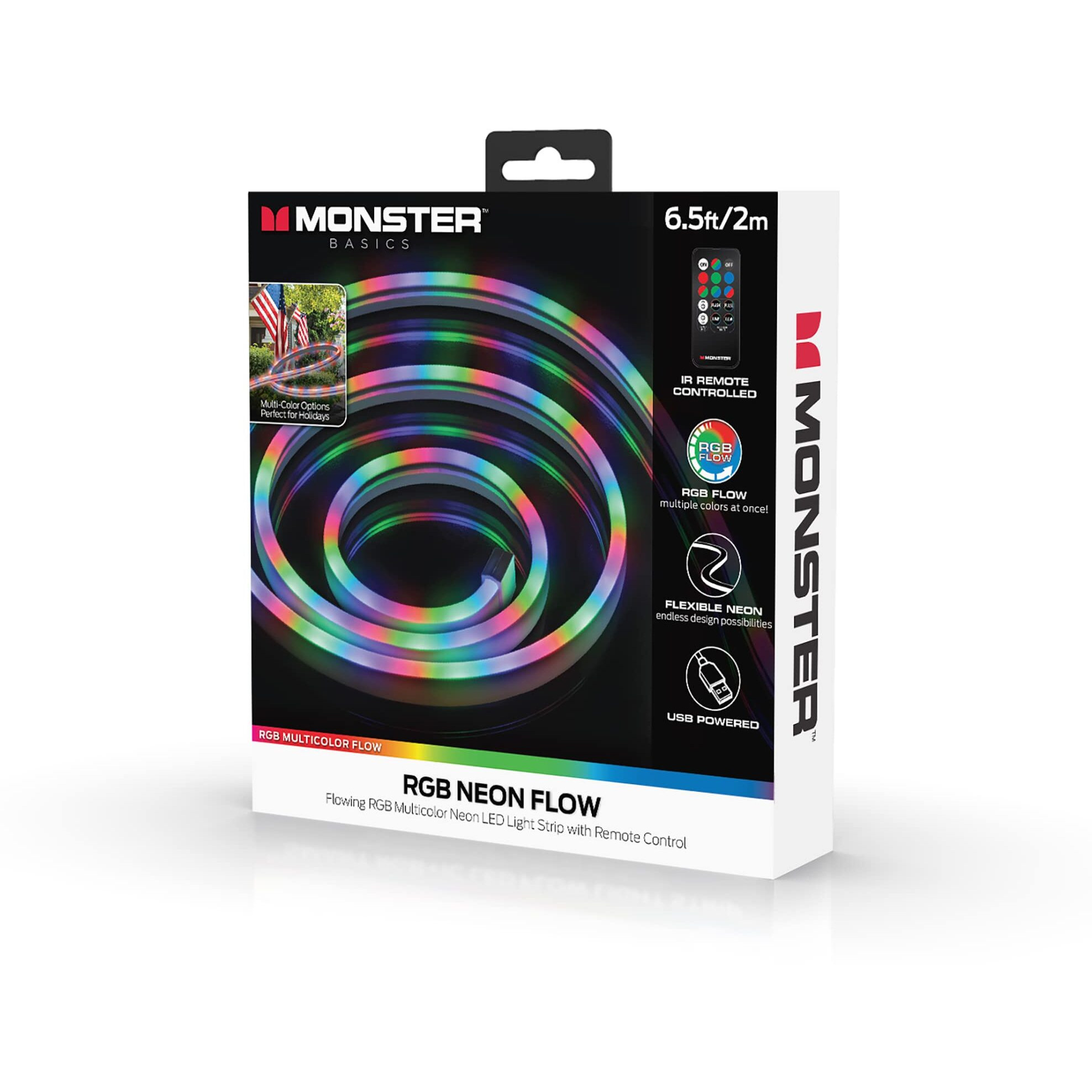 Monster 6.5 Ft Multi-Color Flow Technology Neon-Led Strip  Strong Shape-It Material  Xtreme Easy Installation