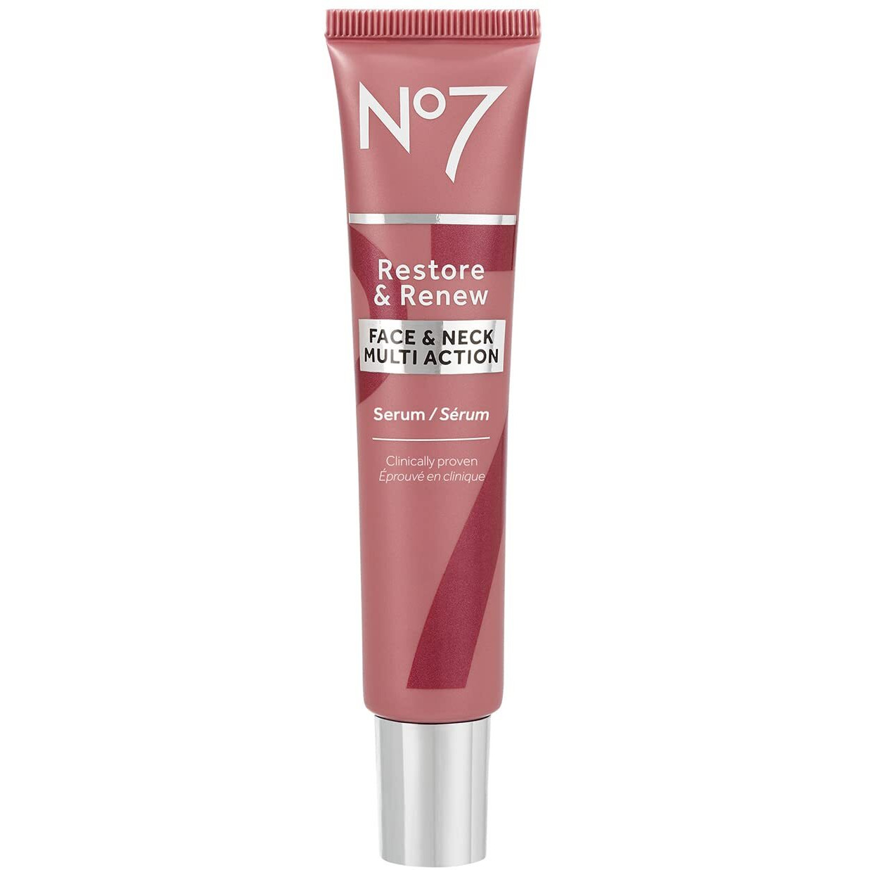 No7 Restore & Renew Face & Neck Multi Action Serum - Collagen Peptide Anti Aging Facial Serum - Hyaluronic Acid Hydrating Serum + Pro Retinol Skin & Neck Firming Hibiscus Peptides (30Ml)