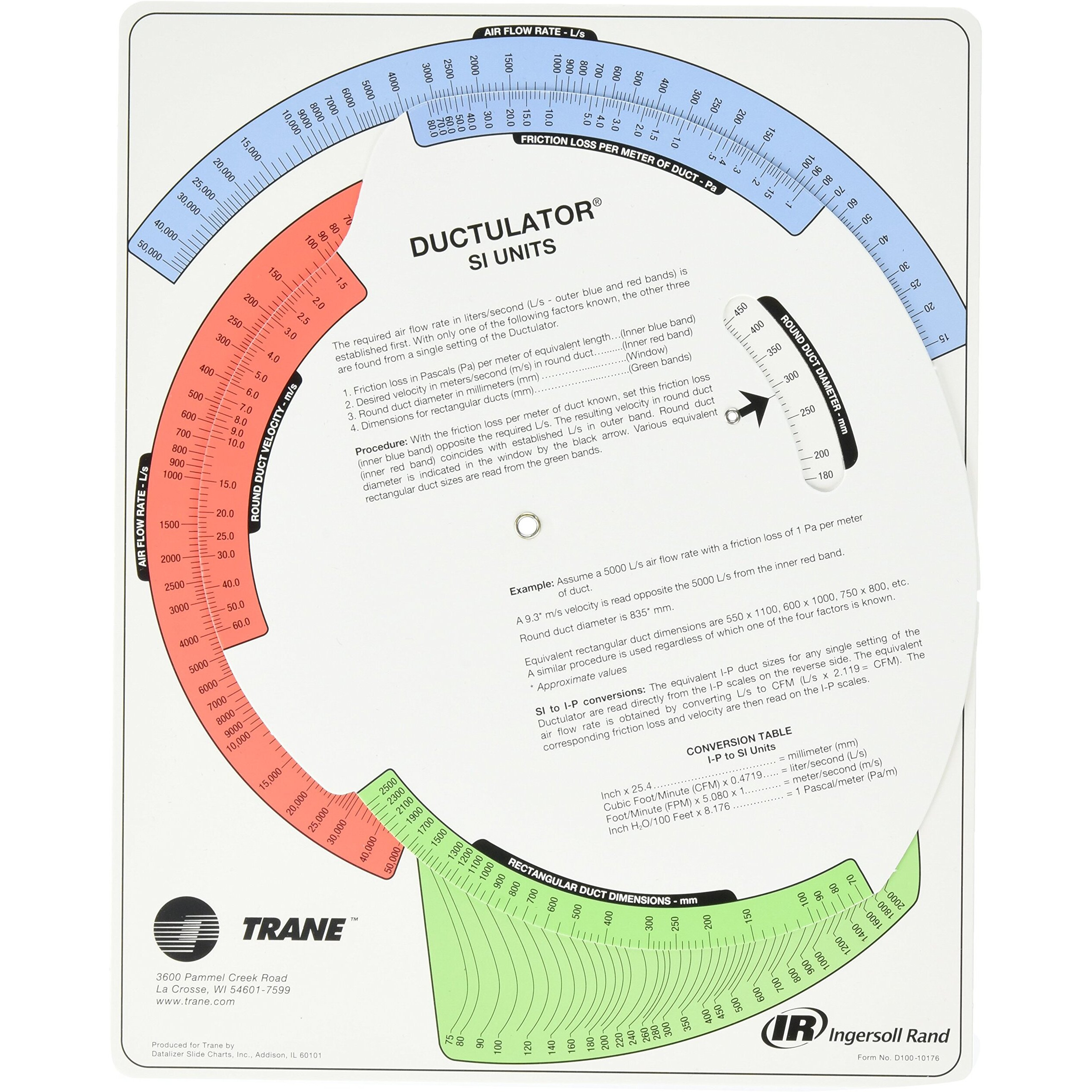 Trane Td1 Ductulator With Sleeve  Duct Sizing Calculator