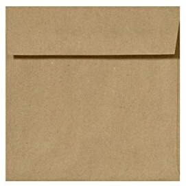 Luxpaper Square Invitation Envelopes  Peel & Press  5"" X 5""  Grocery Bag Brown  70Lb. Text  50 Qty