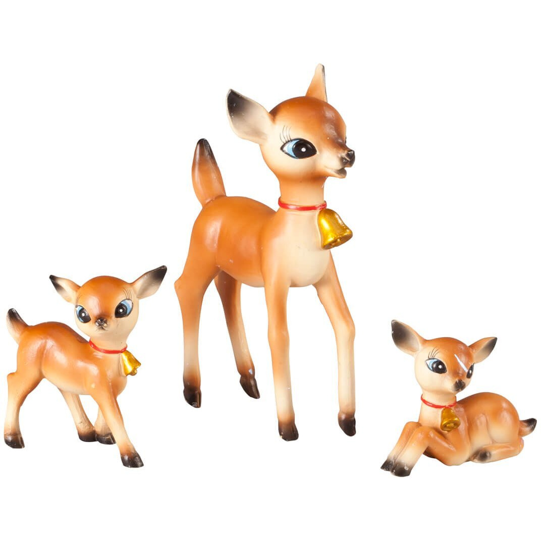Holiday Peak Vintage Resin Reindeer  Set Of 3