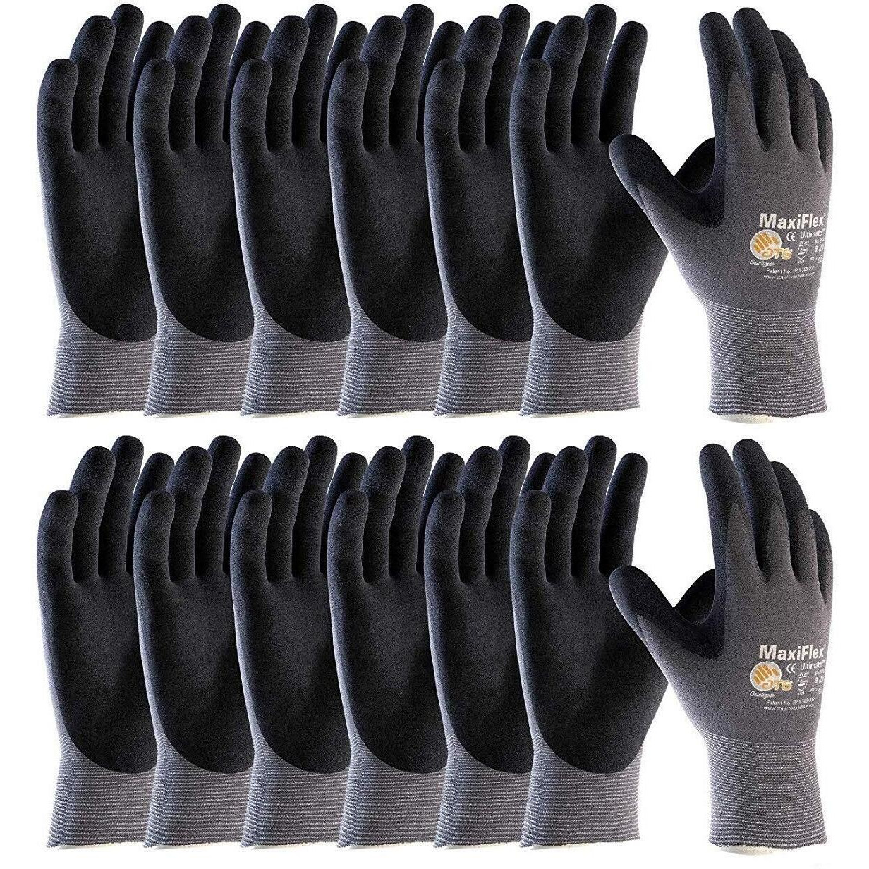 Atg 34-874 Maxiflex Ultimate - Nylon  Micro-Foam Nitrile Grip Gloves - Black/Gray - X-Large - 12 Pairper Pack