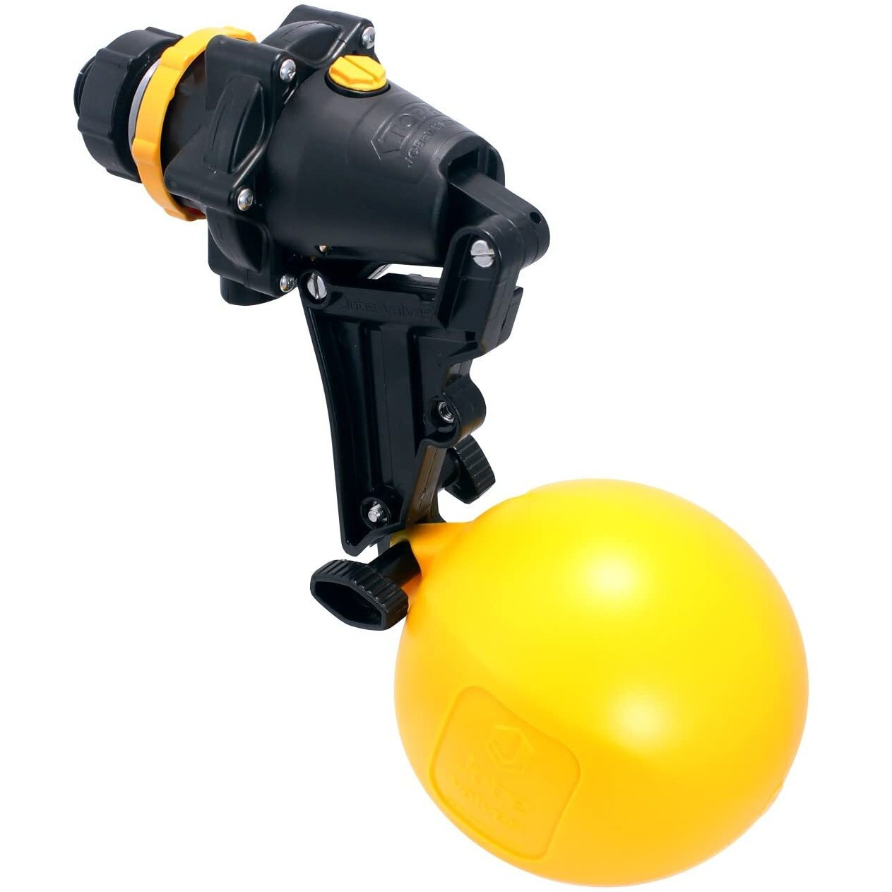 Jobe Valves J-Tpv0100Dlt Topaz Trough Valve With 4.9""-Wide Float  200L/Min  100Psi  Detach Long Tail  1"" Npt Inlet  Yellow/Black