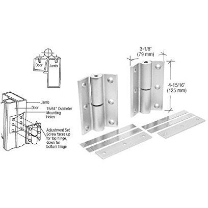 Crl Aluminum Finish Universal Storefront Door Hinges - Set