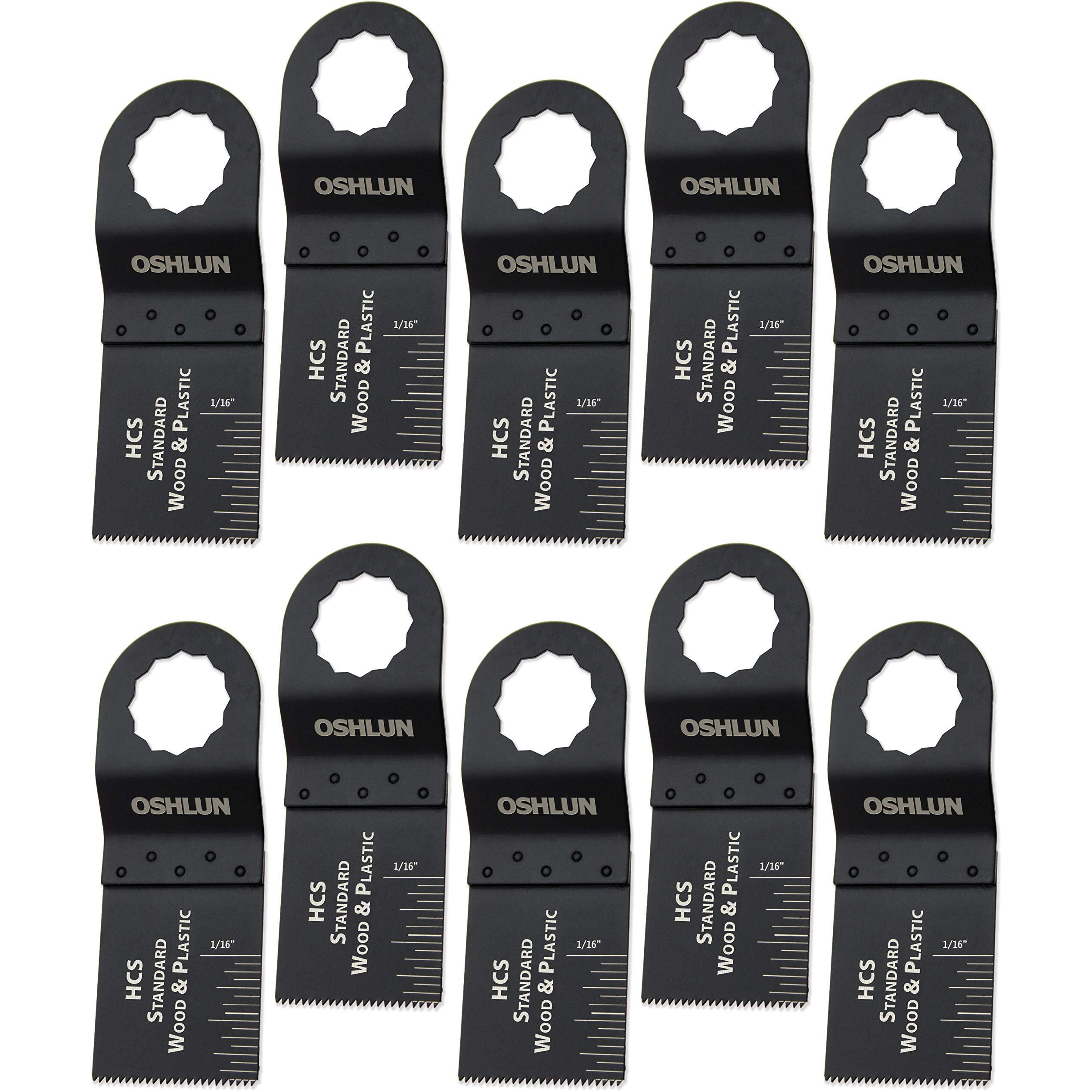 Oshlun Mms-0310 1-1/3-Inch Standard Hcs Oscillating Tool Blade For Fein Supercut And Festool Vecturo  10-Pack