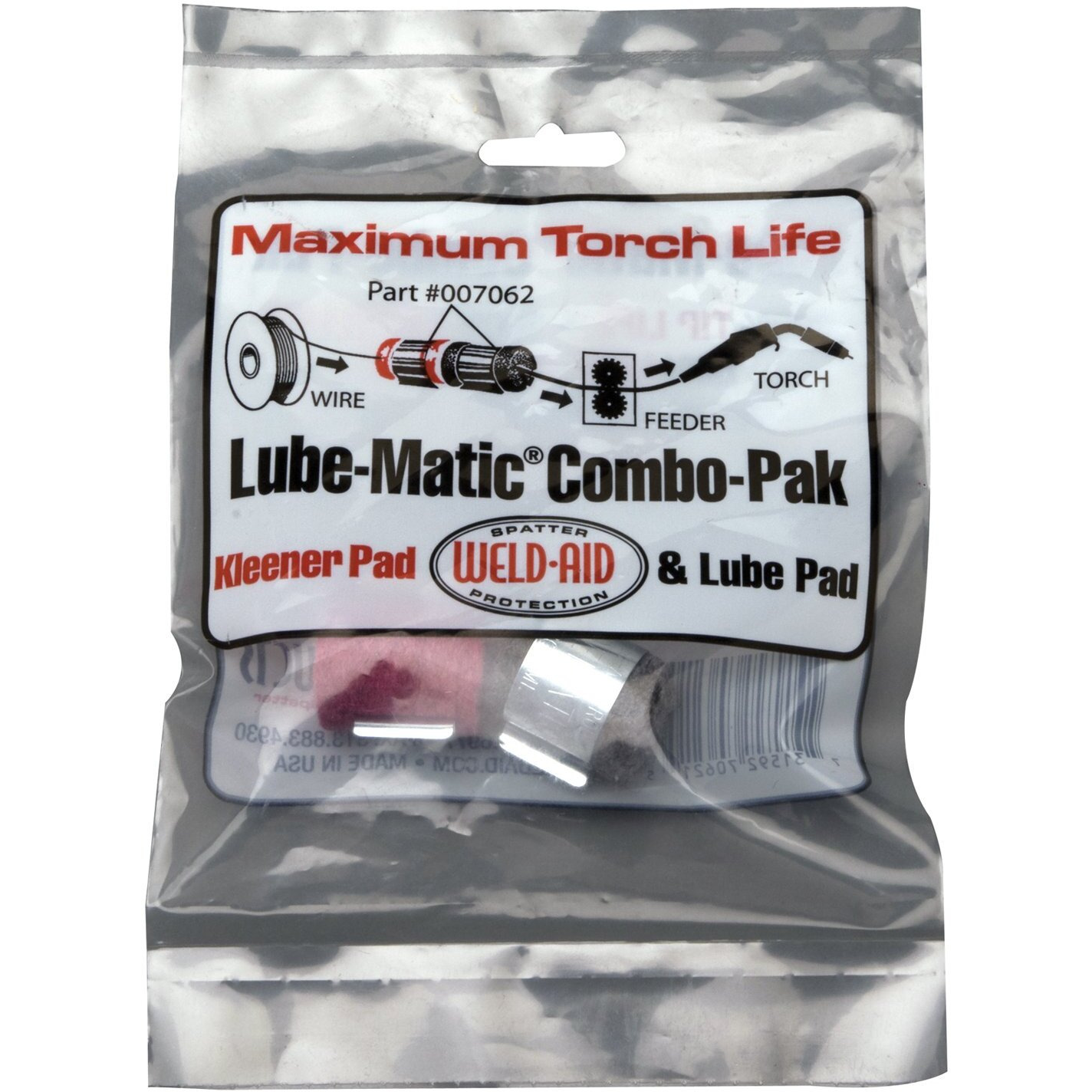 Weld-Aid 007062 Lube-Matic Combo-Paks  One Red Wire Pad/One Black Lube Pad