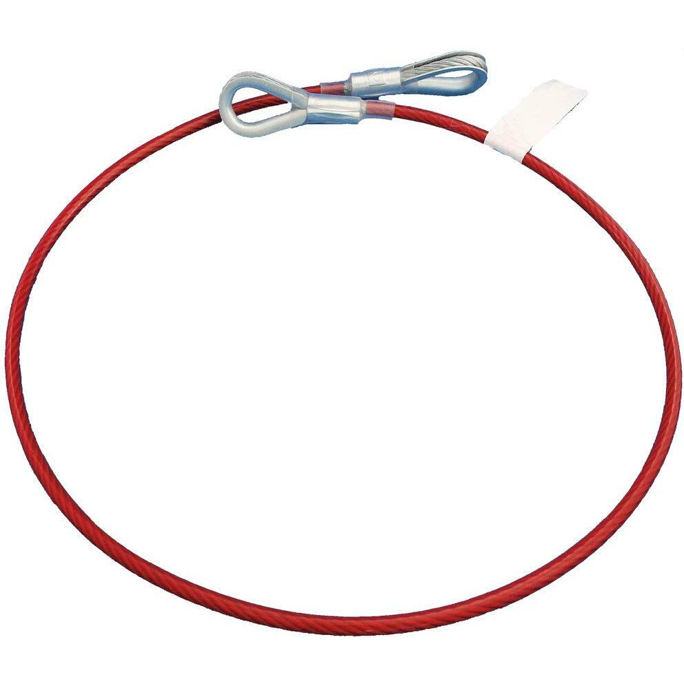 Peakworks Osha Compliant  Fall Protection 5 Ft. Cable Anchor Sling With 2 Eye Rings  Pvc Coated Galvanized Cable  1/4"" Thick  Red  V8208005