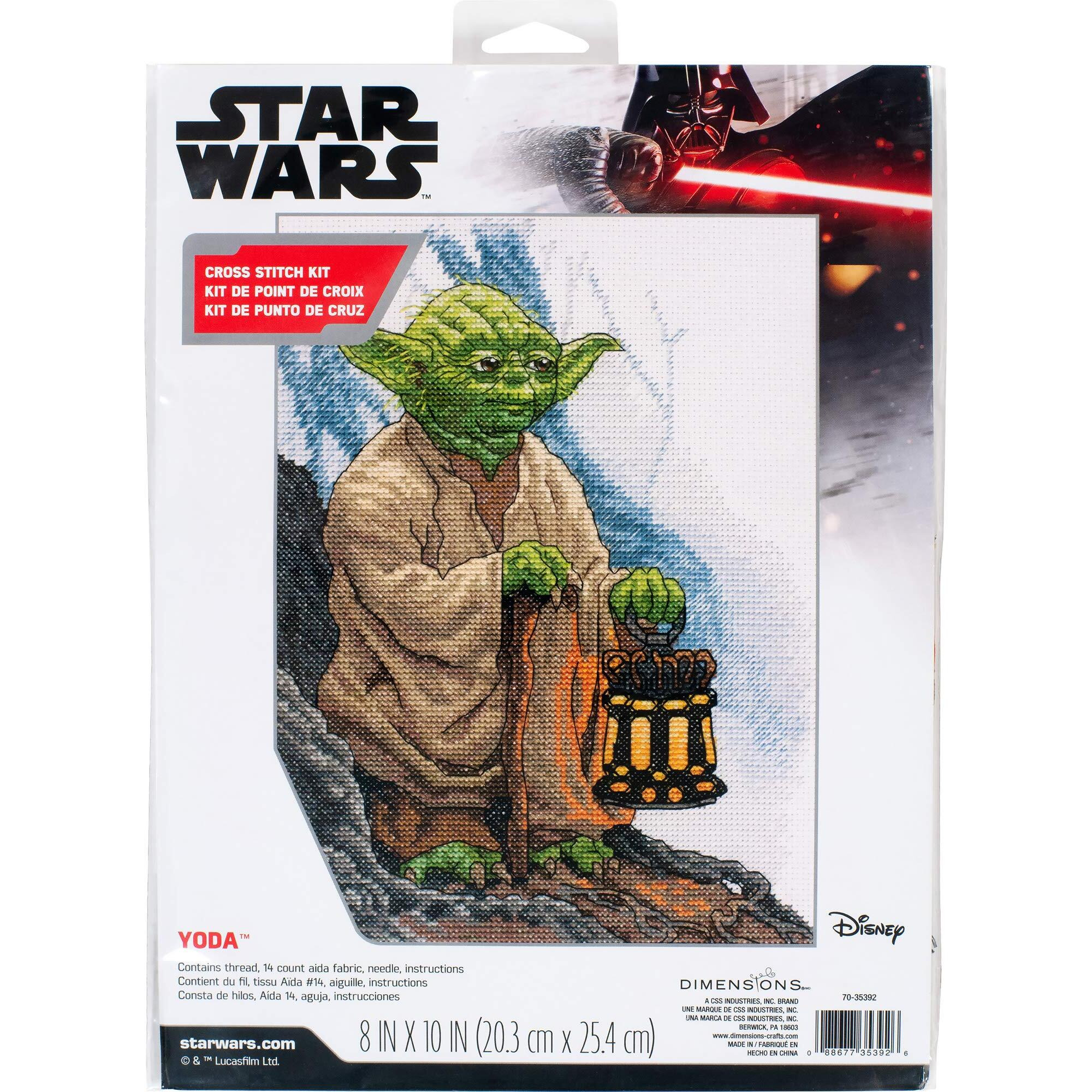 Dimensions 70-35392 Yoda Counted Cross Stitch Kit  14 White Aida  8'' X 10'