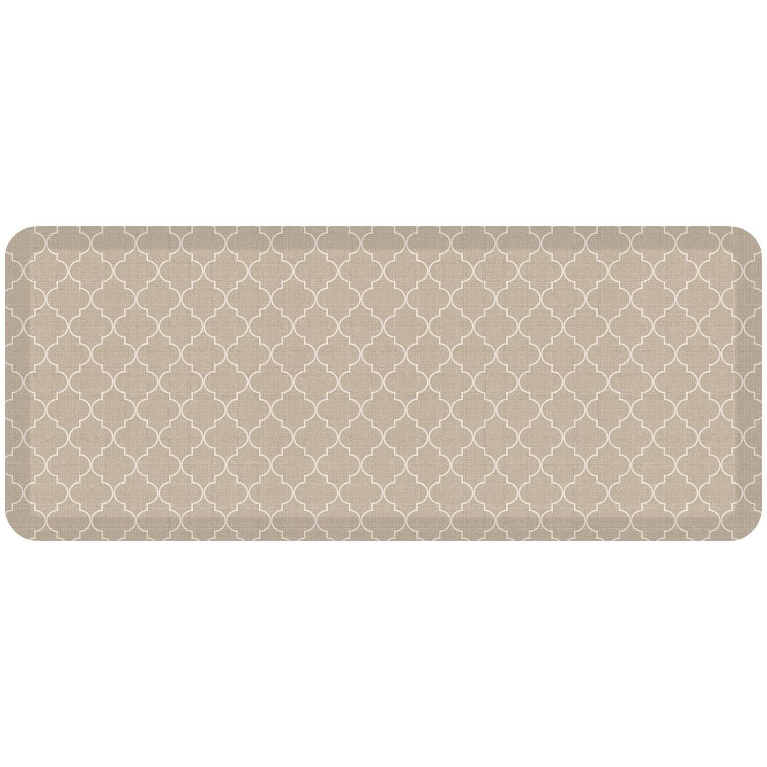 Newlife By Gelpro Anti-Fatigue Designer Comfort Kitchen Floor Mat  20X48""   Trellis Khaki Stain Resistant Surface With 3/4  Thick Ergo-Foam Core For Health And Wellness
