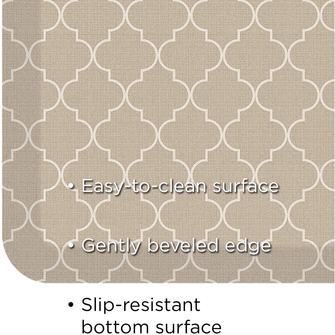 Newlife By Gelpro Anti-Fatigue Designer Comfort Kitchen Floor Mat  20X48""   Trellis Khaki Stain Resistant Surface With 3/4  Thick Ergo-Foam Core For Health And Wellness