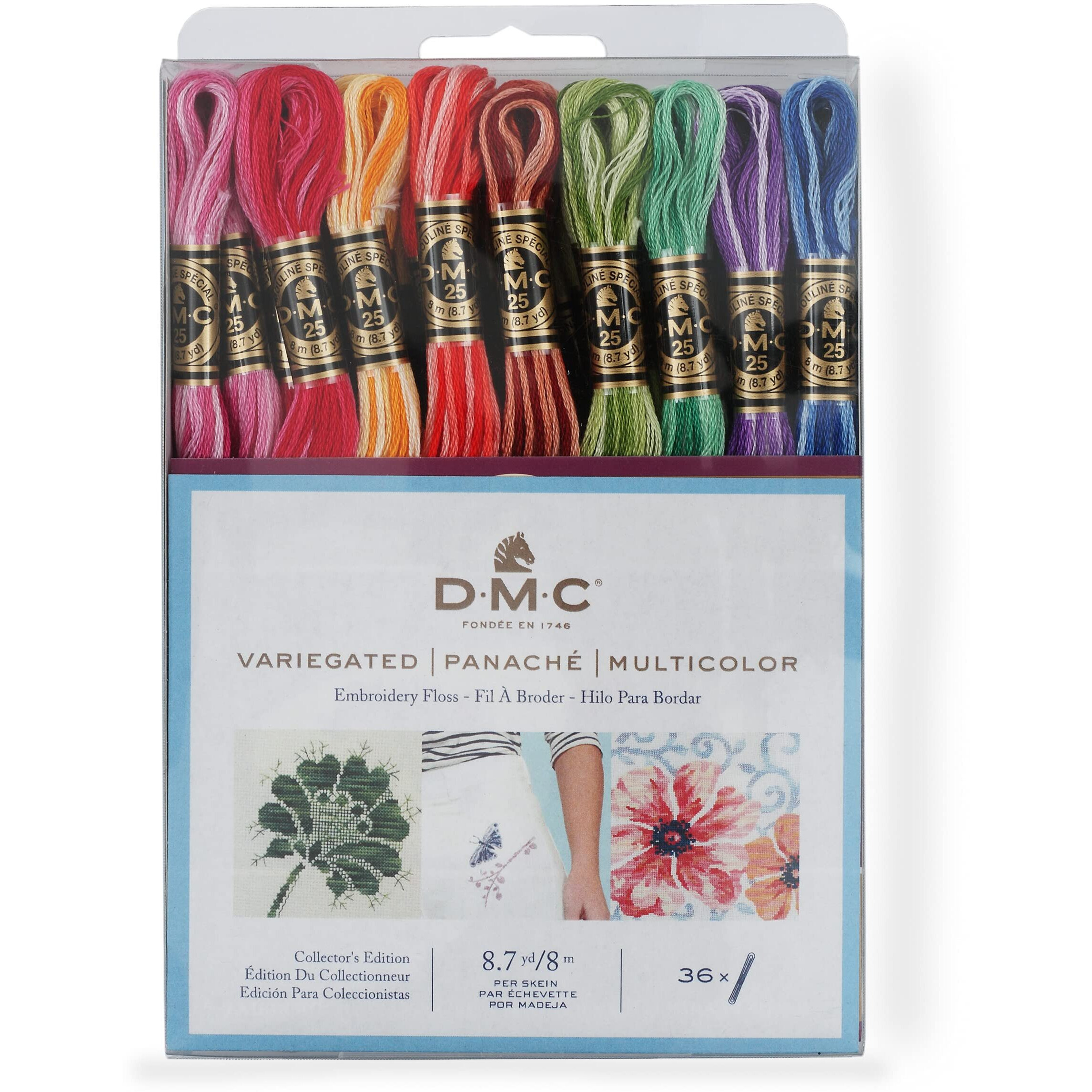 Dmc F25Pk36 Variegated Embroidery Floss  Assorted  36-Pack