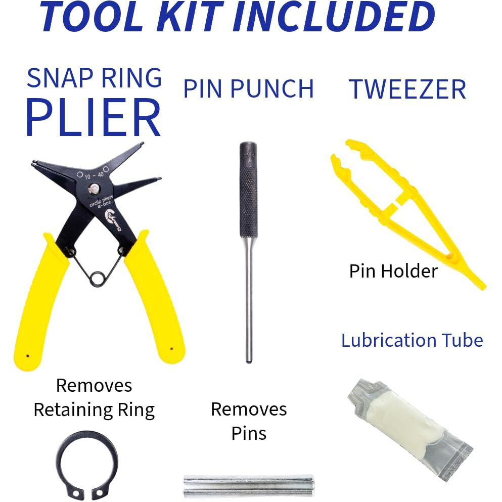 Pallet Jack/Truck Steering Wheels Set With Axle  Fasteners  And Protective Caps (4 Pcs) 7"" X 2"" Including Installation Tool Kit And Bearings Id 20Mm Poly Tread Red Pre-Installed