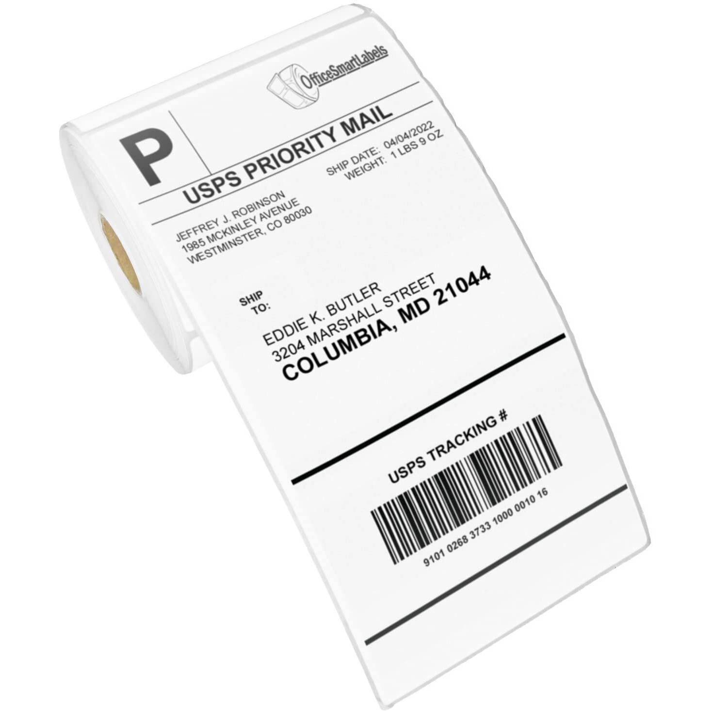 Officesmartlabels - 4"" X 8"" Direct Thermal Labels - Compatible With Zebra & Rollo Desktop Label Printers And More - 1  Core  Permanent Adhesive & Perforated [20 Rolls  4000 Labels]