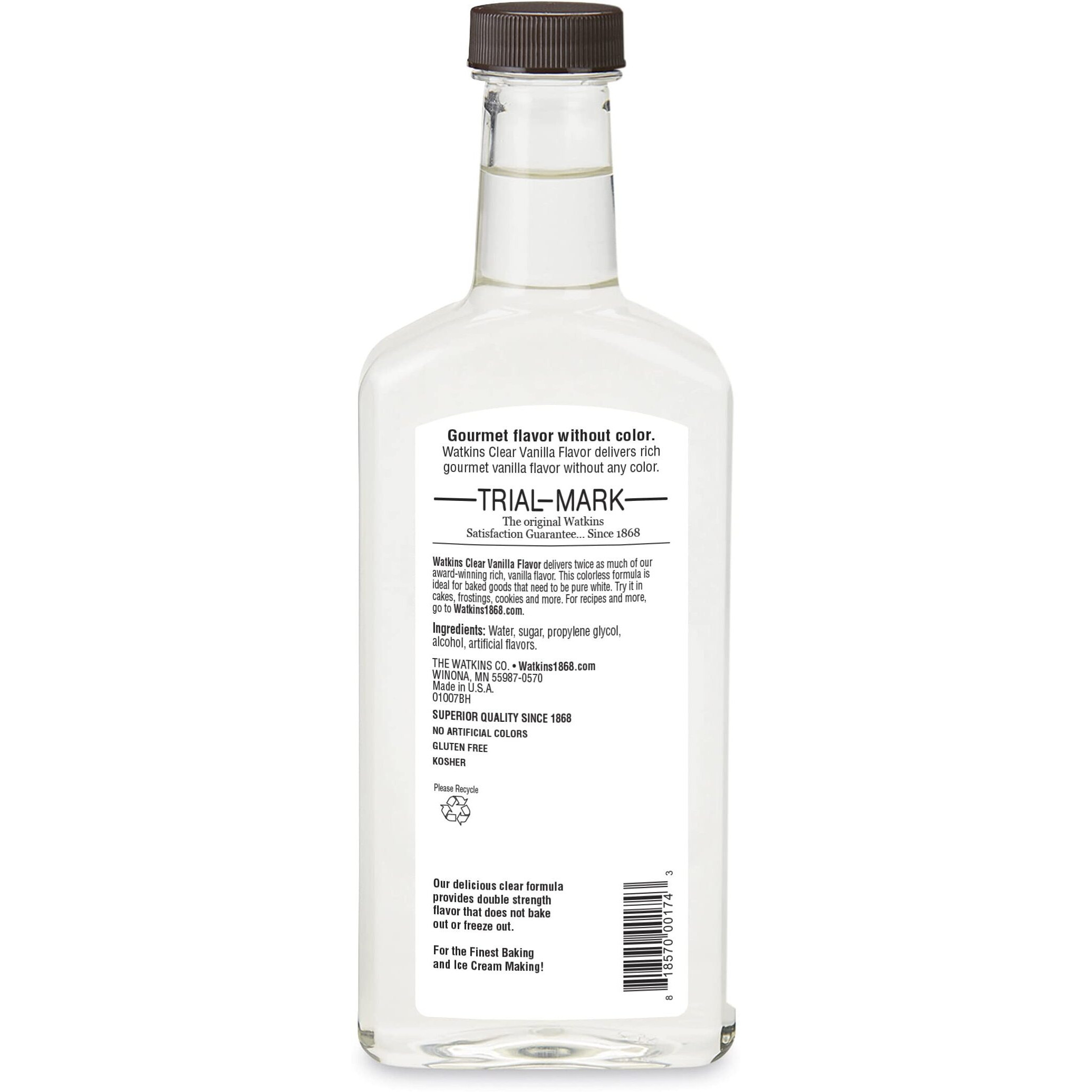 Watkins Clear Vanilla Flavor  11 Fl. Oz. Bottle  1 Count (Packaging May Vary)