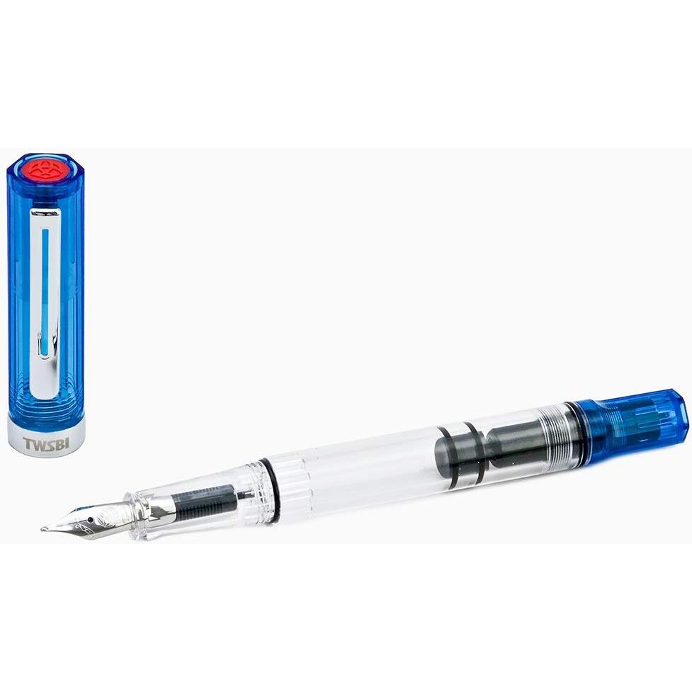 Twsbi Eco Transparent Blue Fountain Pen Ef Nib